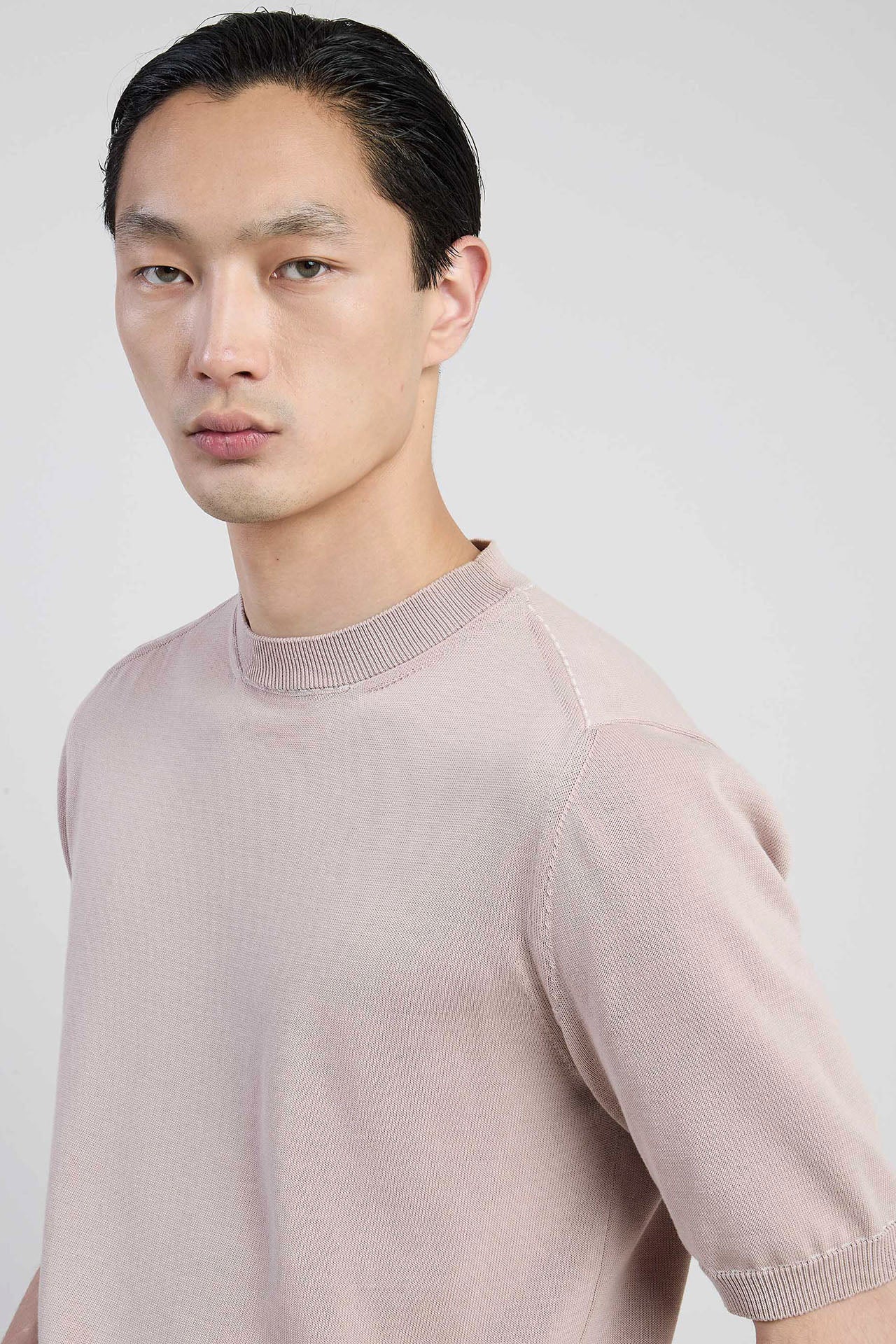 Men's Crew Neck Sweater in Fine Cool Cotton Gauge 12 | Eleventy - Image 8
