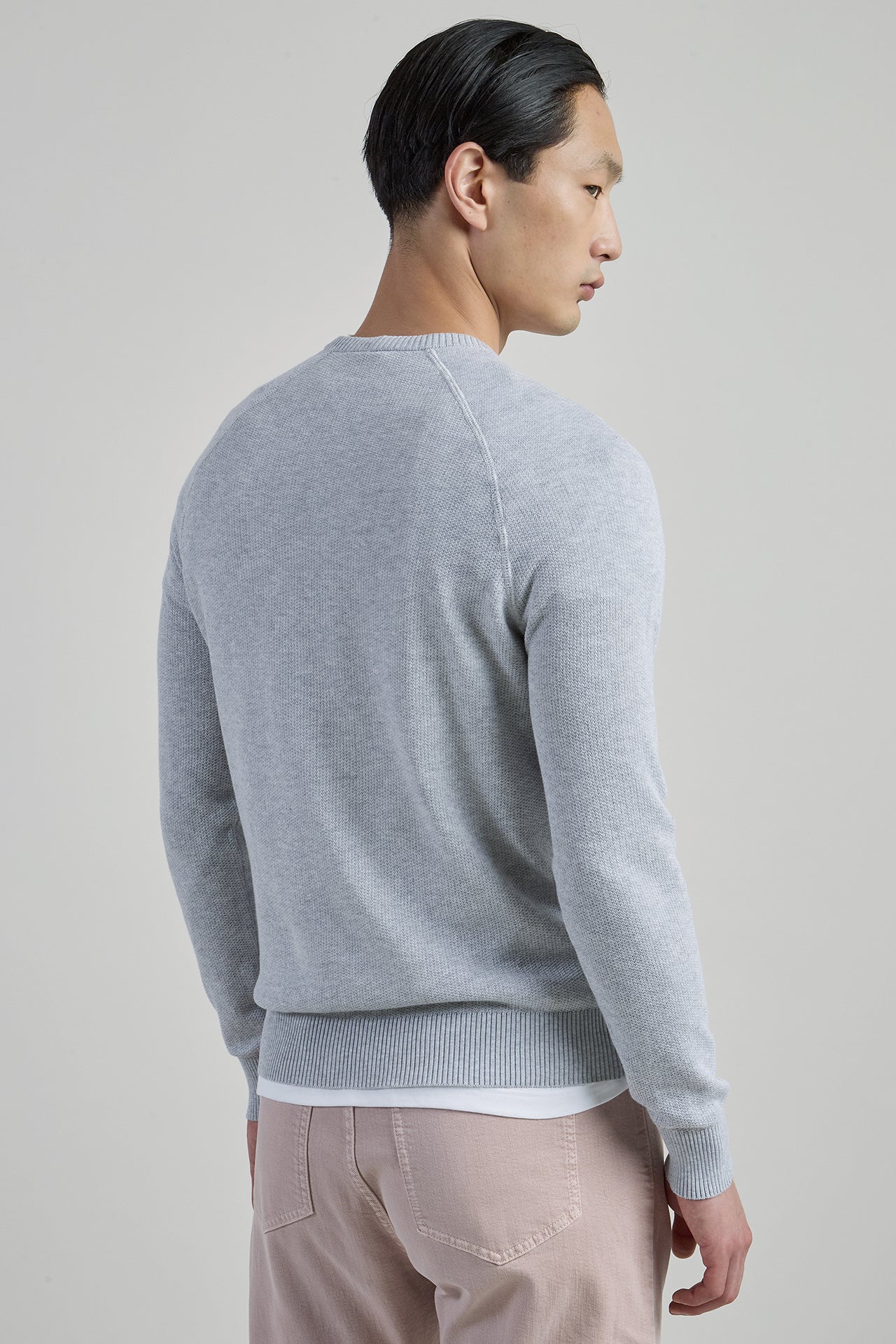 Men's Honeycomb Cotton Crew Neck Sweater Gauge 14 | Eleventy - Image 3