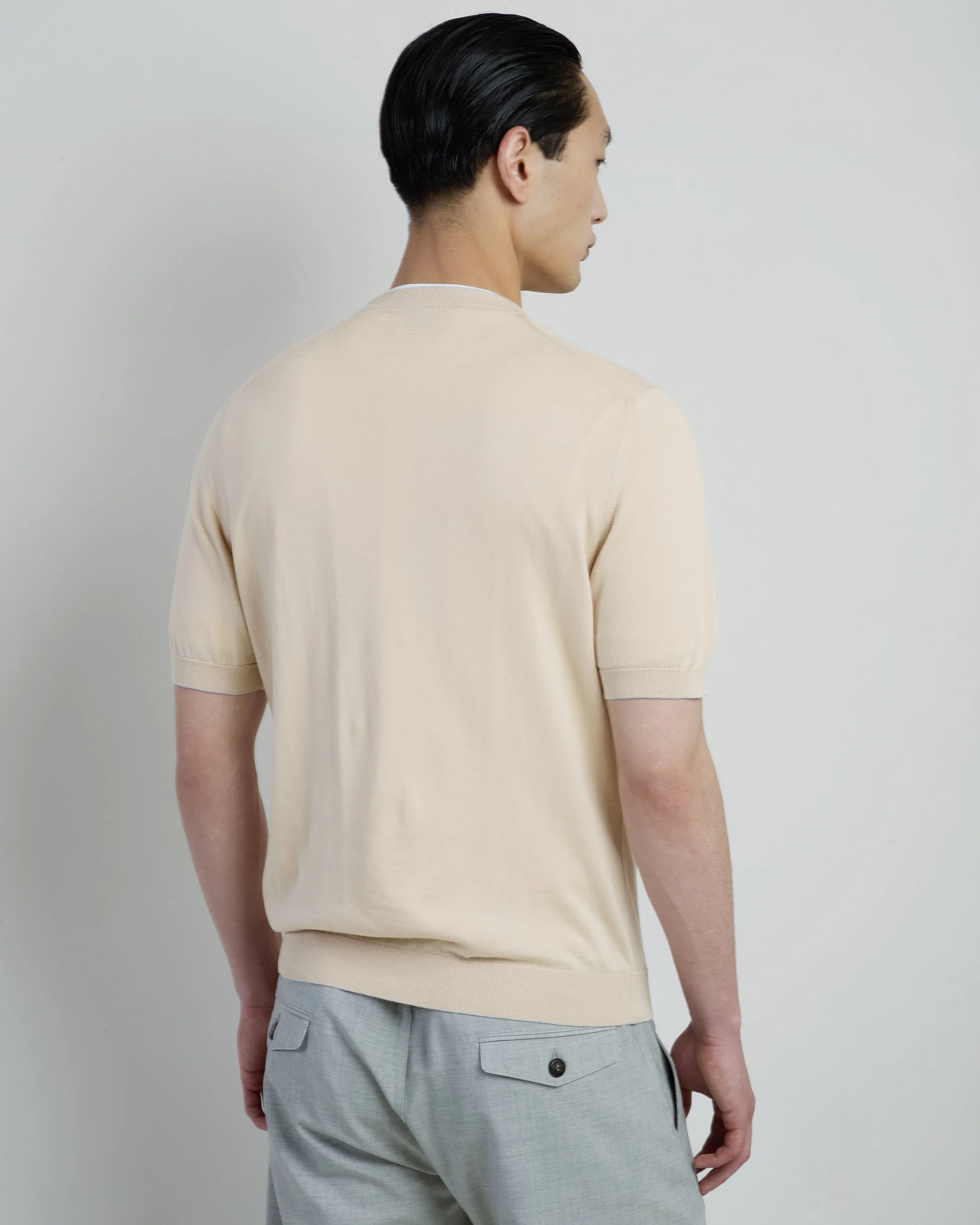 Men's Sea Island Cotton Short Sleeve Crew Neck | Eleventy - Image 3
