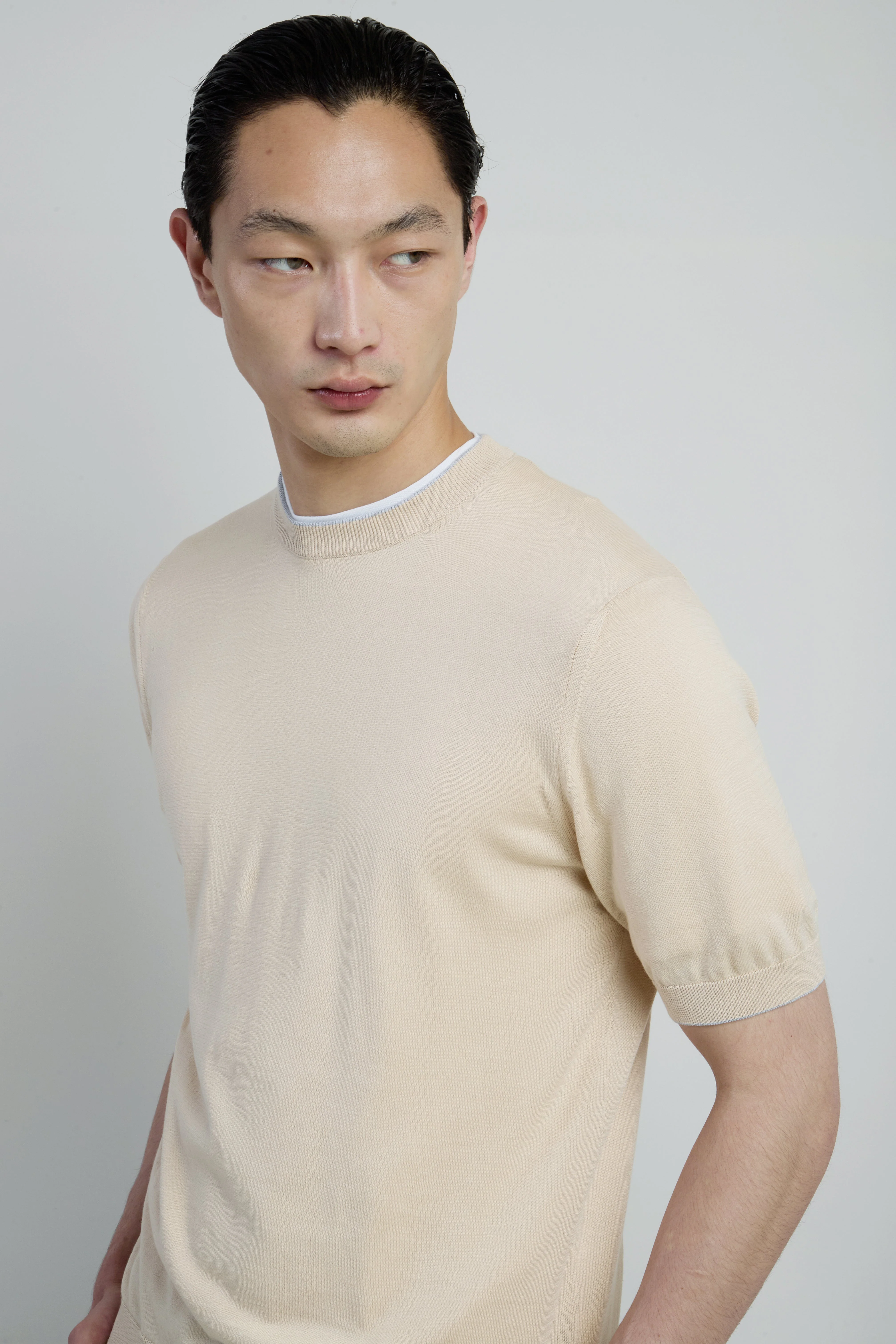 Men's Sea Island Cotton Short Sleeve Crew Neck | Eleventy - Image 4