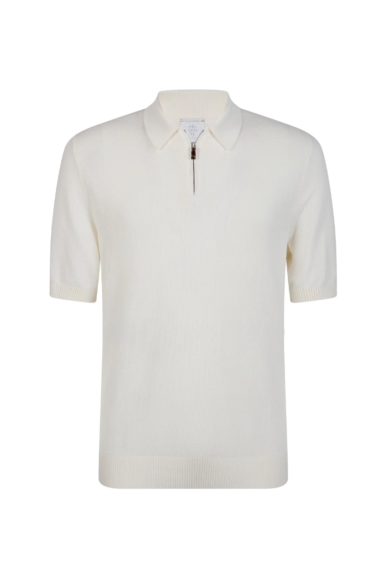 Men's Cotton Honeycomb Half-Zip Polo Sweater | Eleventy