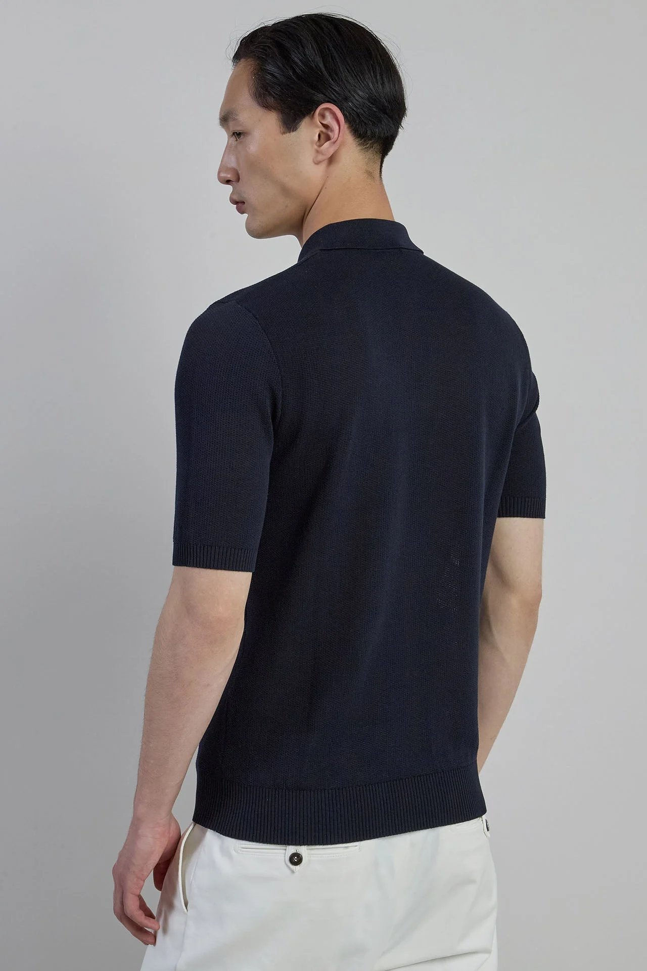 Men's Cotton Honeycomb Half-Zip Polo Sweater | Eleventy - Image 7