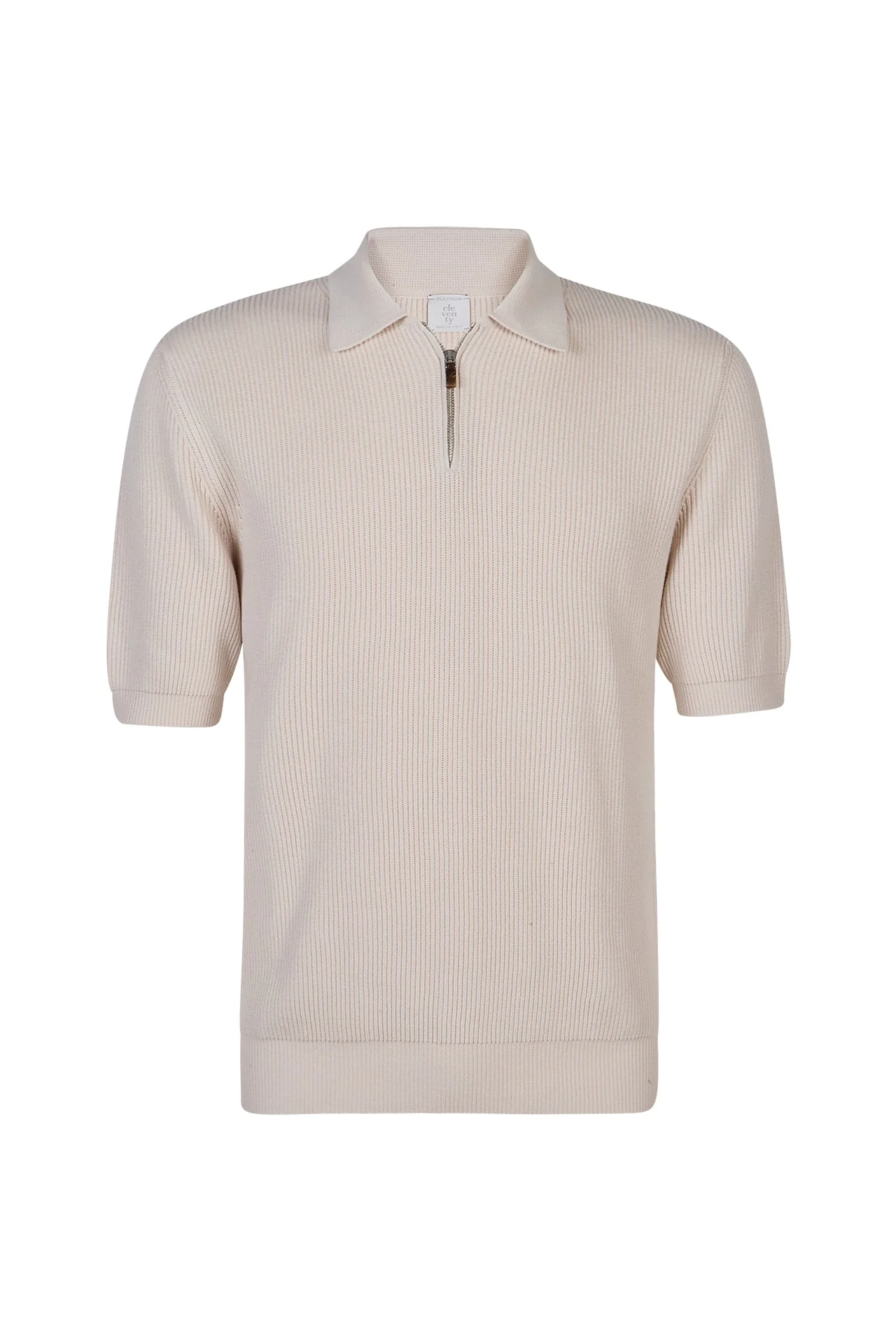 Men's Half-Zip Cotton and Cashmere Polo Sweater | Eleventy
