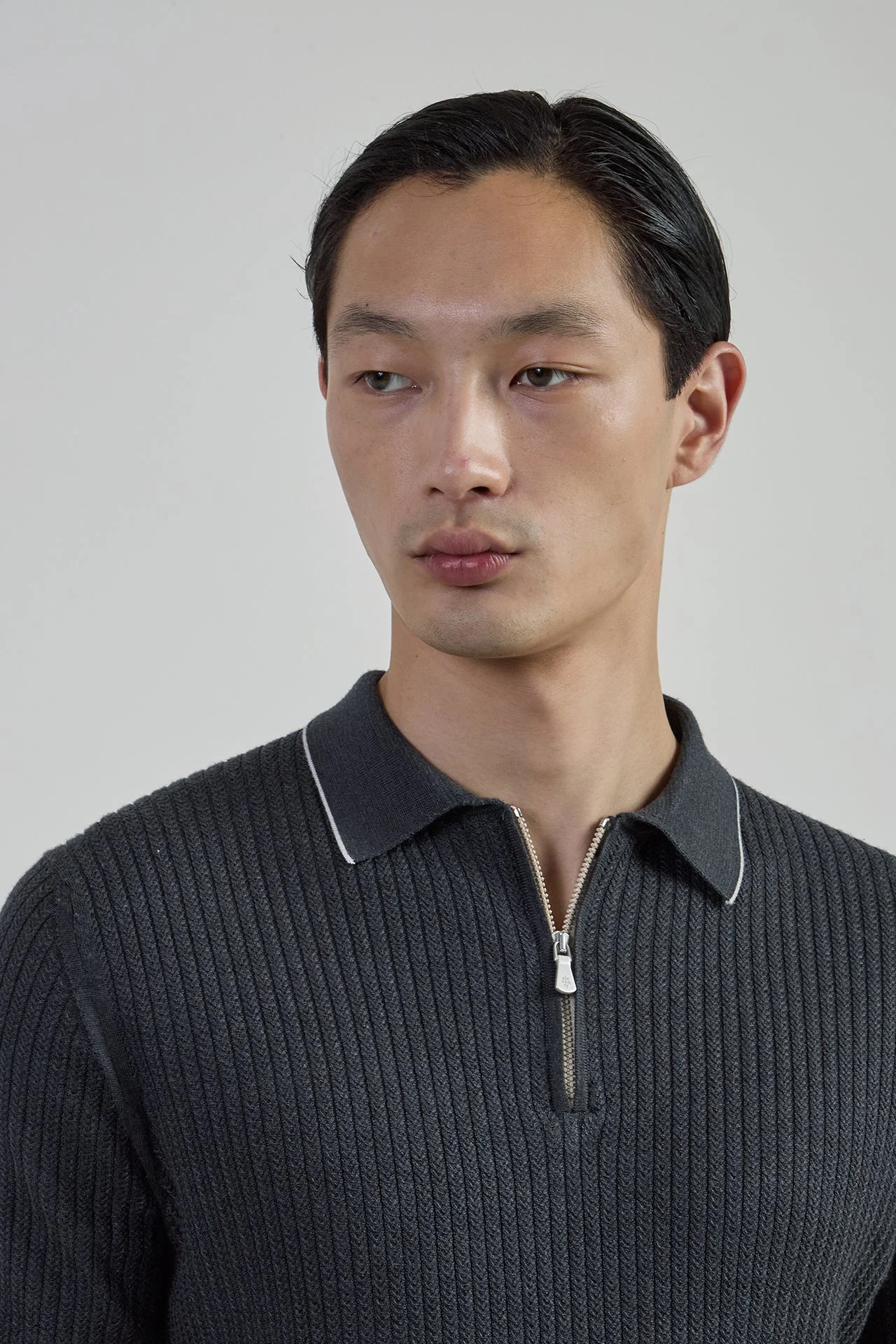 Men's Half-Zip Merino Wool and Silk Polo Sweater | Eleventy - Image 4