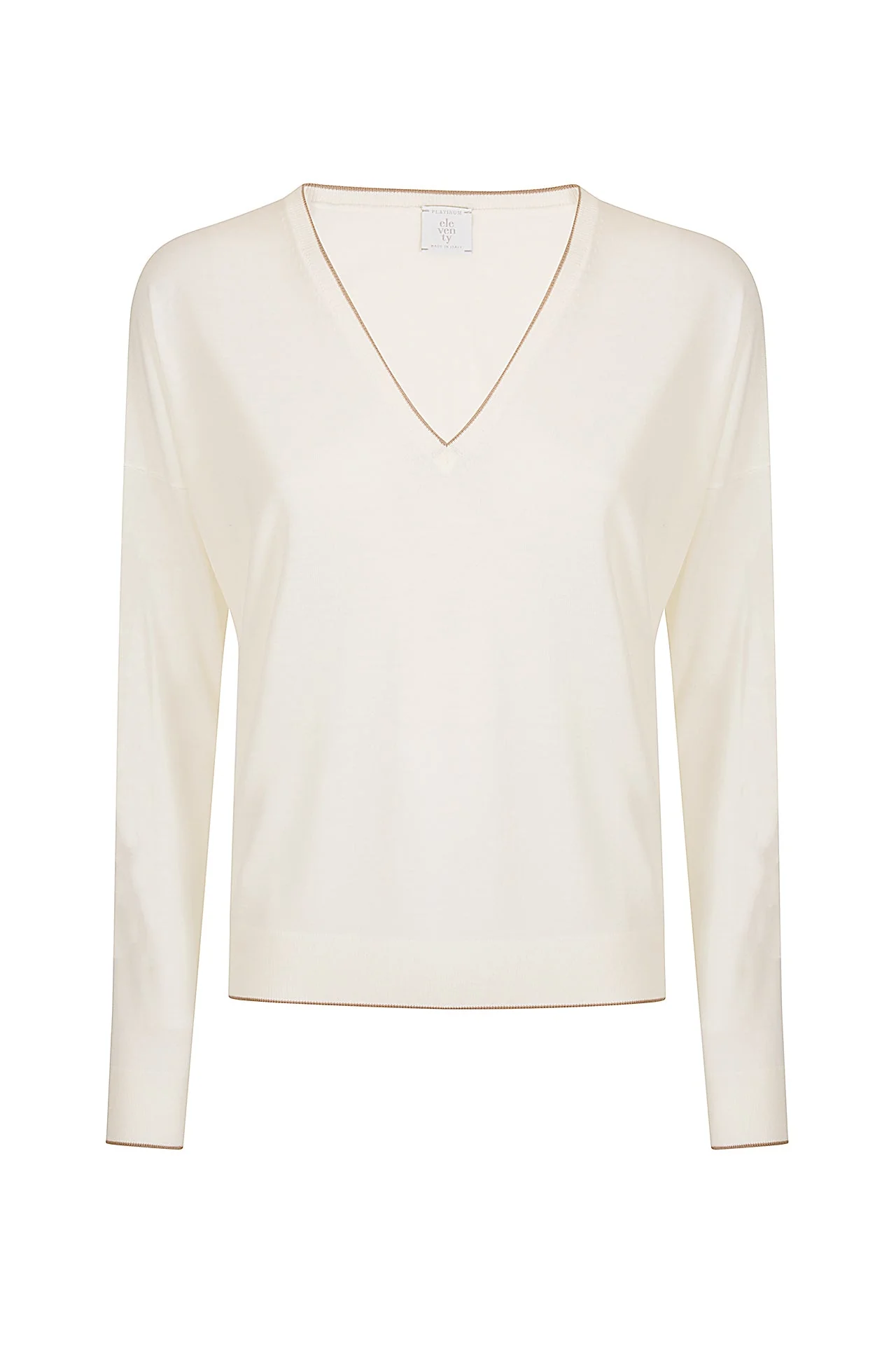 V-NECK TIPPING SWEATER