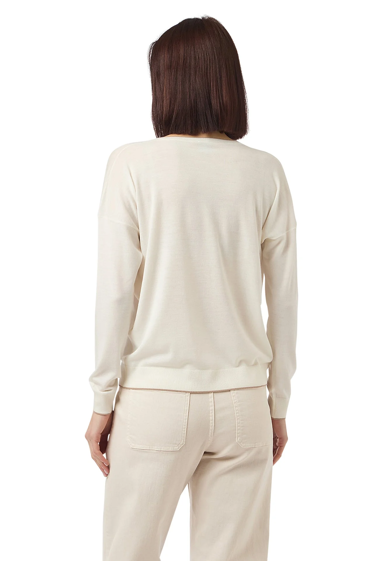 V-NECK TIPPING SWEATER - Image 4