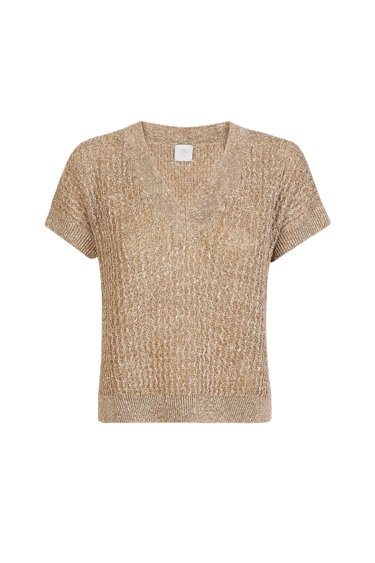 Women's V-Neck Sleeveless Linen Cotton Silk Sweater | Eleventy - Image 6