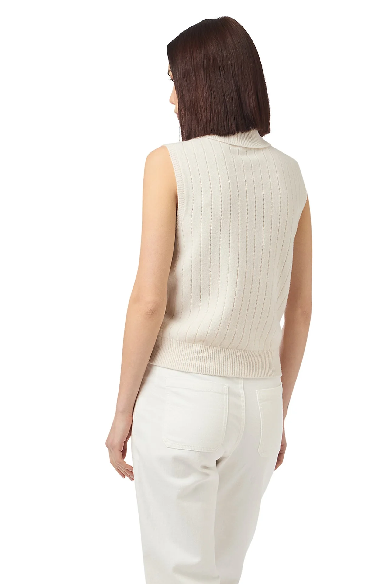 RIBBED SLEEVELESS SWEATER - Image 4