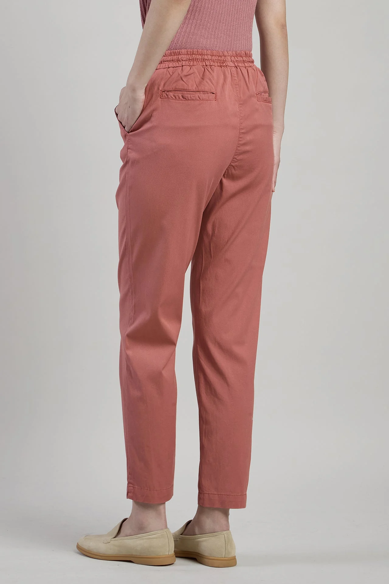 Women's Cotton and Lyocell Drawstring Trousers | Eleventy - Image 3