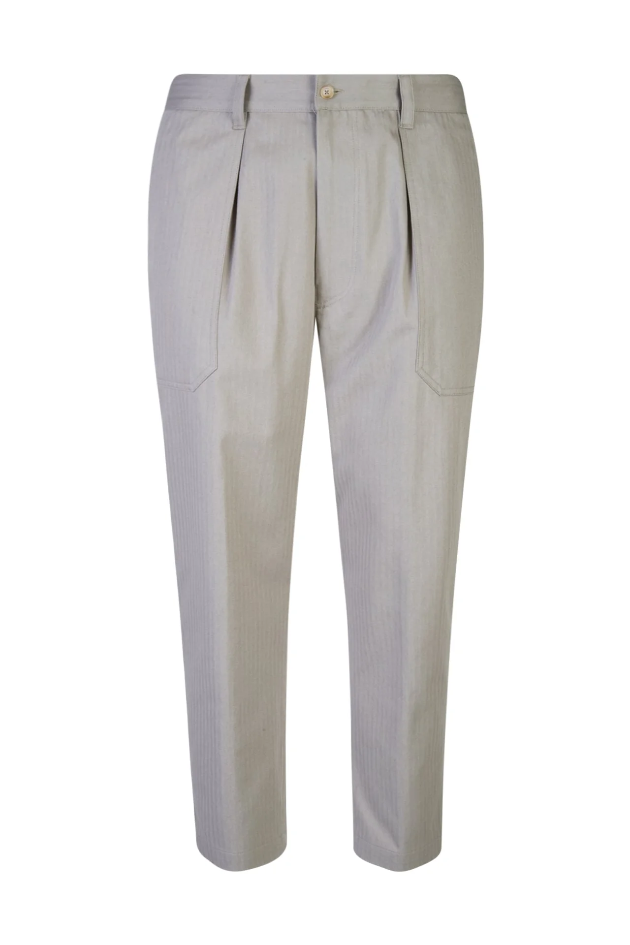 Men's Relaxed Fit Cotton Fatigue Trousers with Pleats | Eleventy