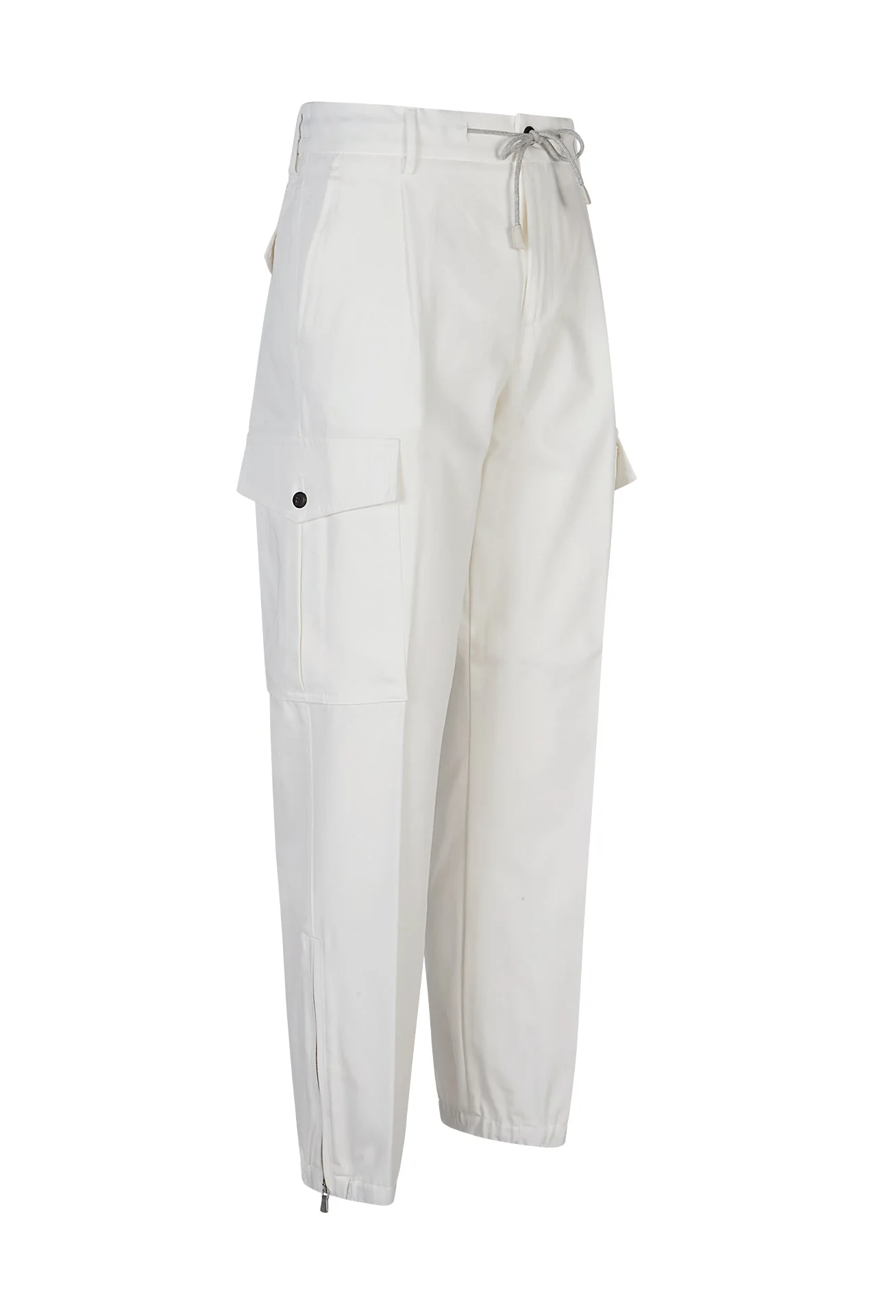 Men's Cotton Cargo Trousers with Drawstring and Zip | Eleventy