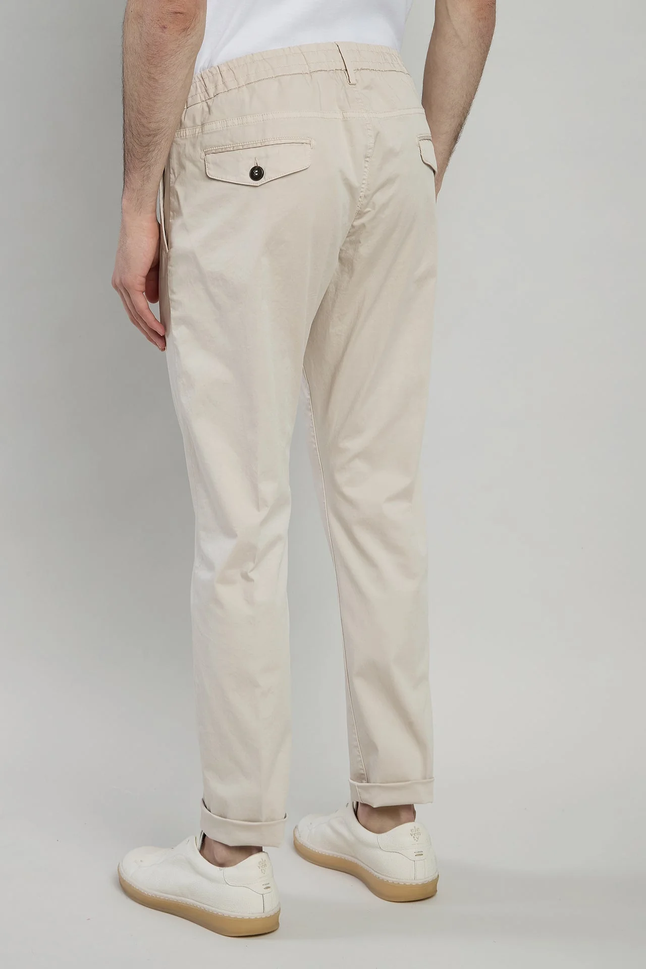 Men's Slim Fit Garment-Dyed Cotton Five-Pocket Trousers | Eleventy - Image 3