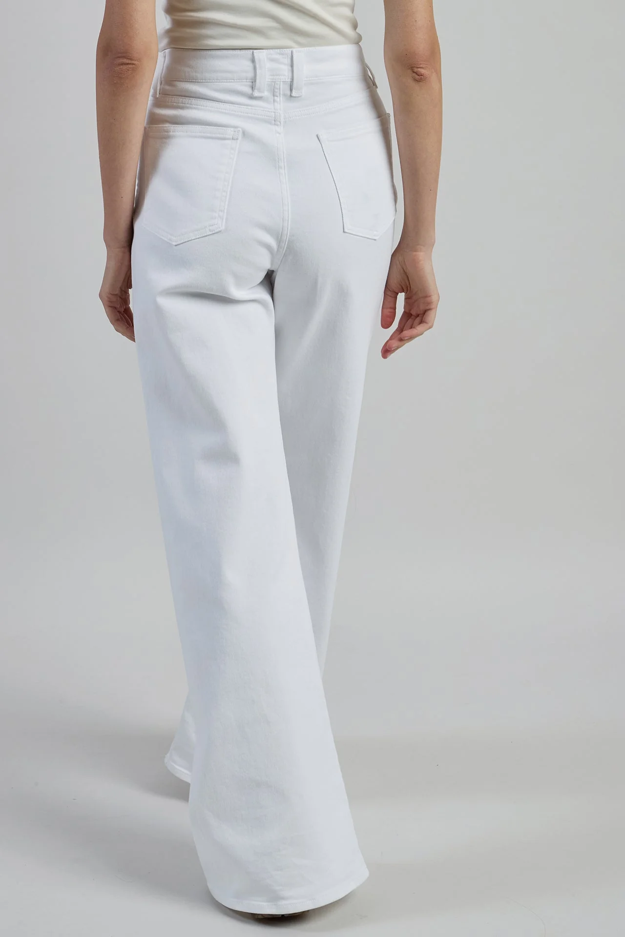 Women's Flared Trousers in Premium Stretch Cotton | Eleventy - Image 3