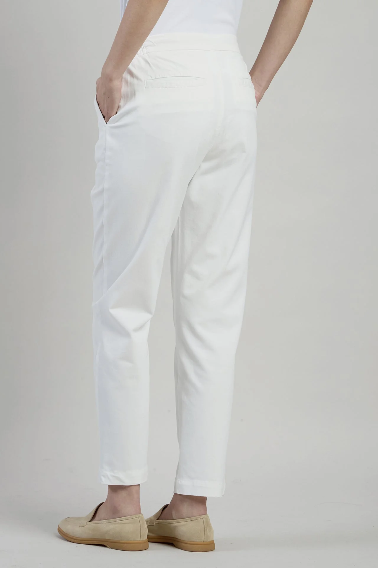PLAIN COTTON ELASTANE TROUSERS - Image 3