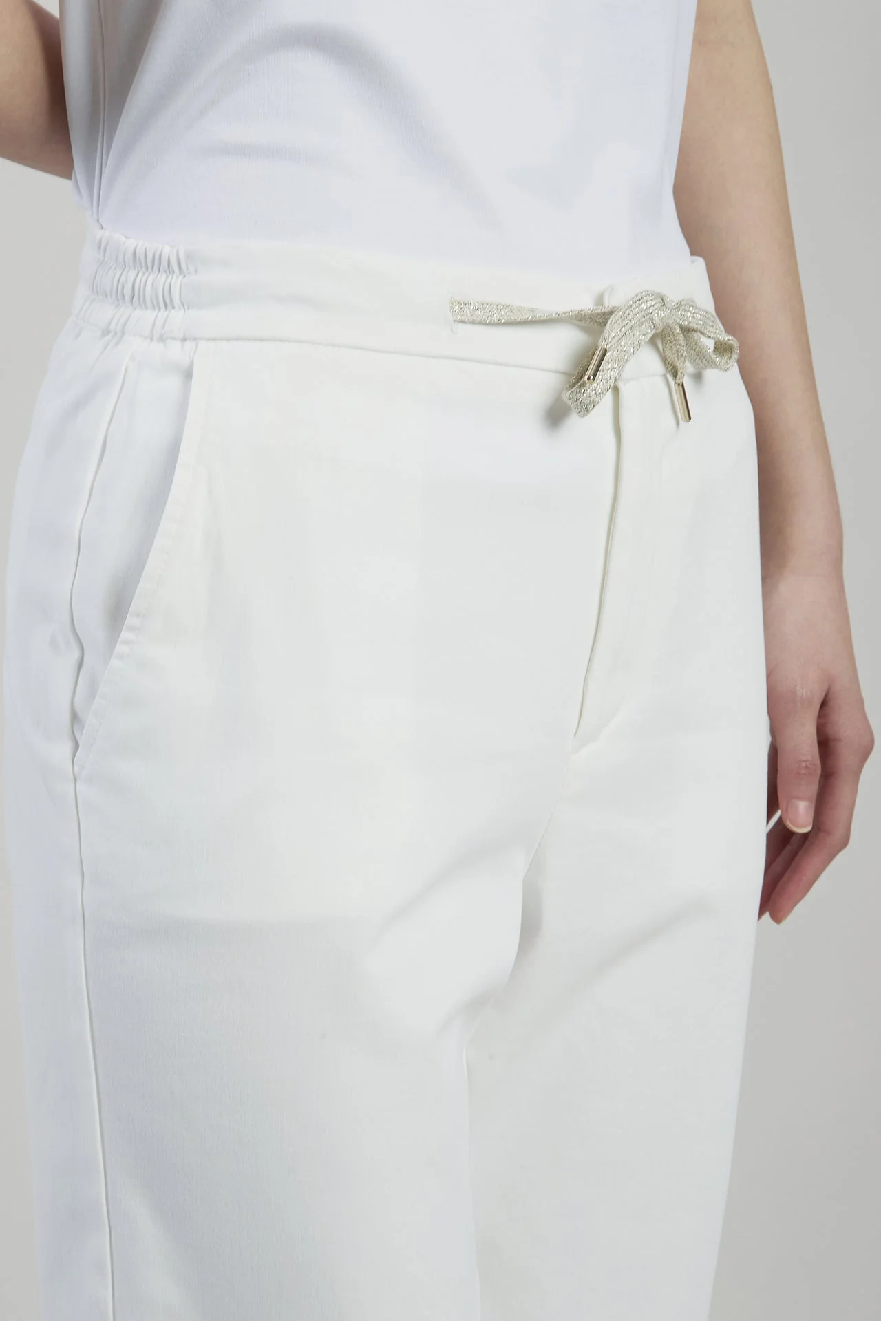PLAIN COTTON ELASTANE TROUSERS - Image 4