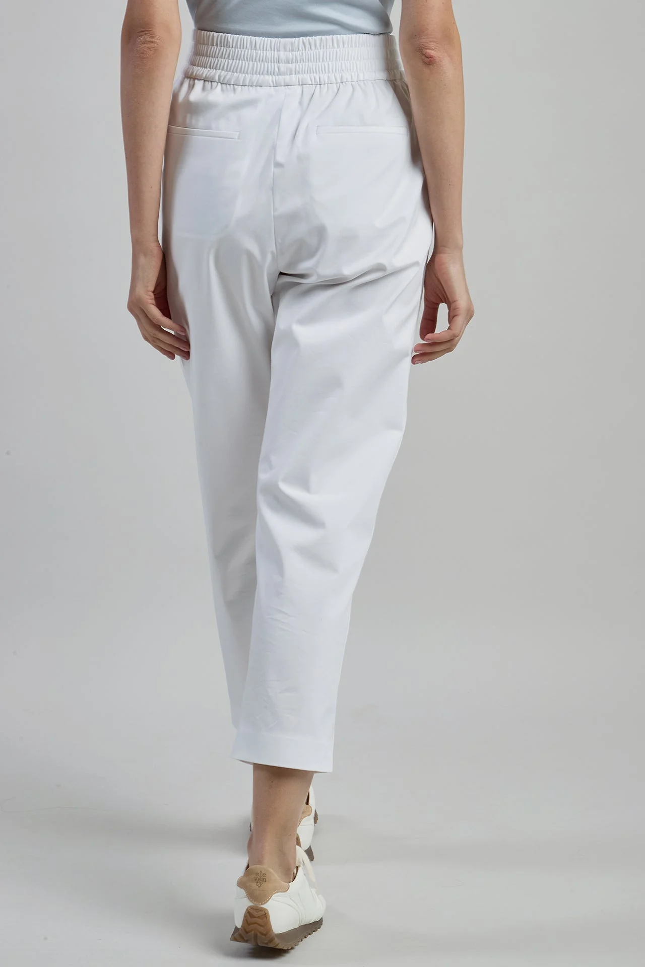 Women's Cotton and Lyocell Trousers with Elastic Waist | Eleventy - Image 3