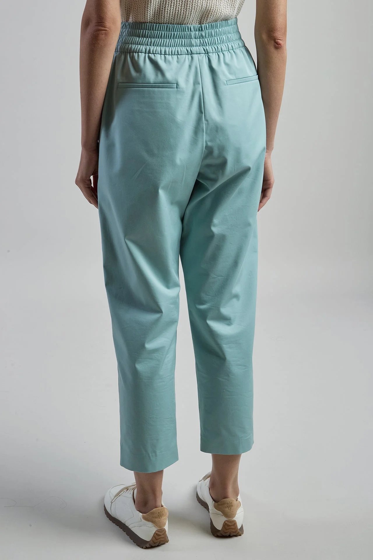Women's Cotton and Lyocell Trousers with Elastic Waist | Eleventy - Image 7