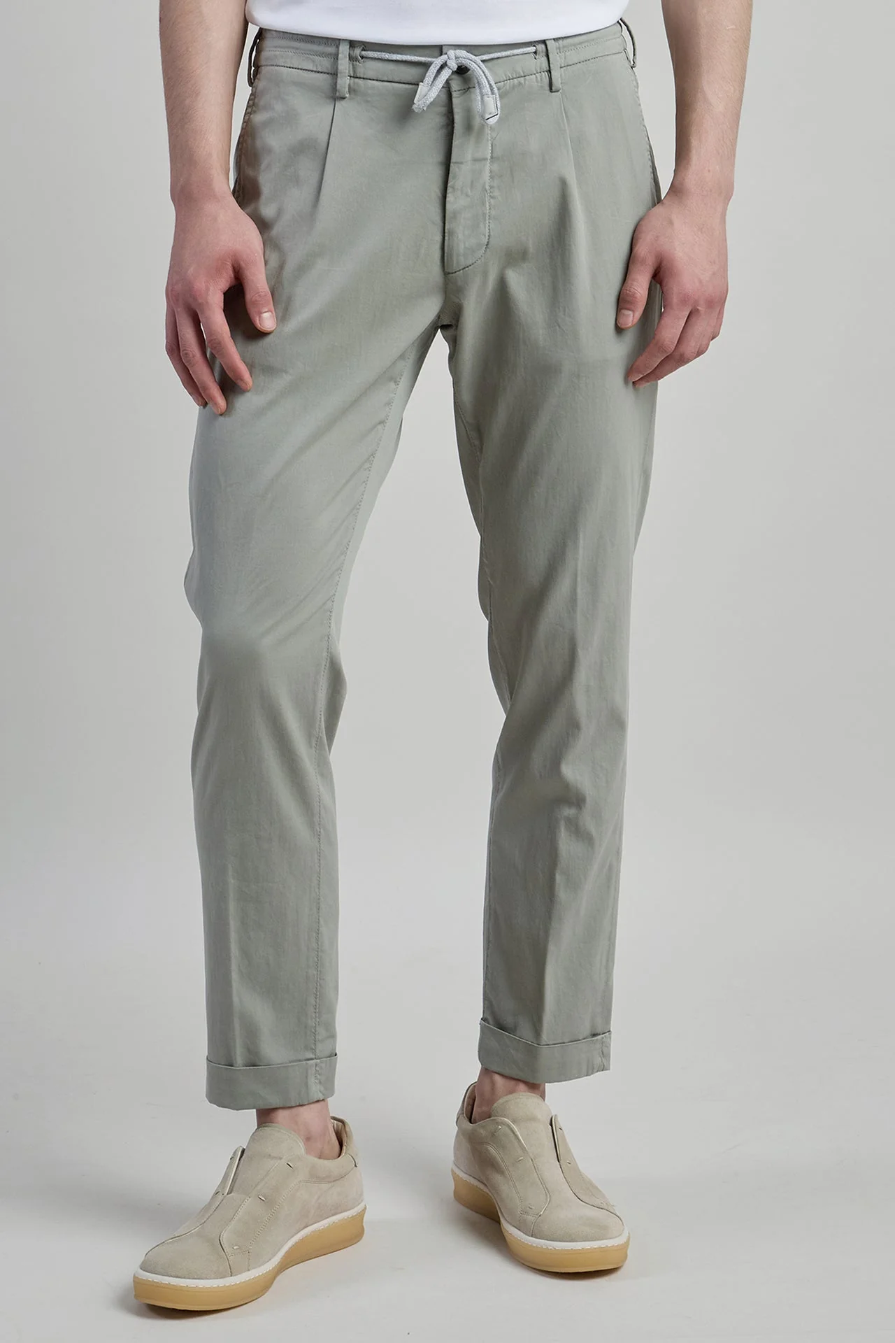 Men's Cotton and Silk Jogger Trousers | Eleventy - Image 2