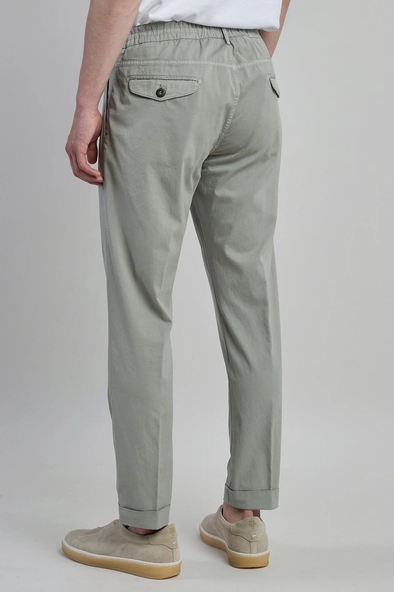 Men's Cotton and Silk Jogger Trousers | Eleventy - Image 3