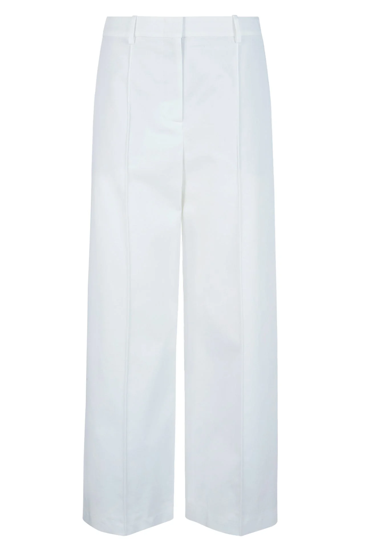 Women's Wide Leg Stretch Cotton Trousers with Seams | Eleventy