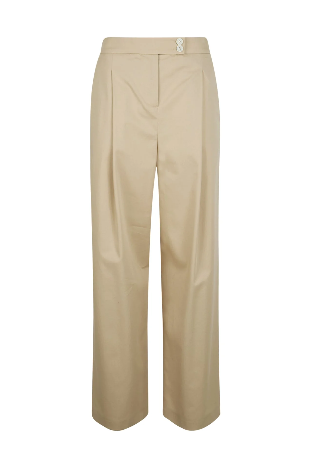 Women's High-Waist Stretch Cotton Trousers with Pleats | Eleventy