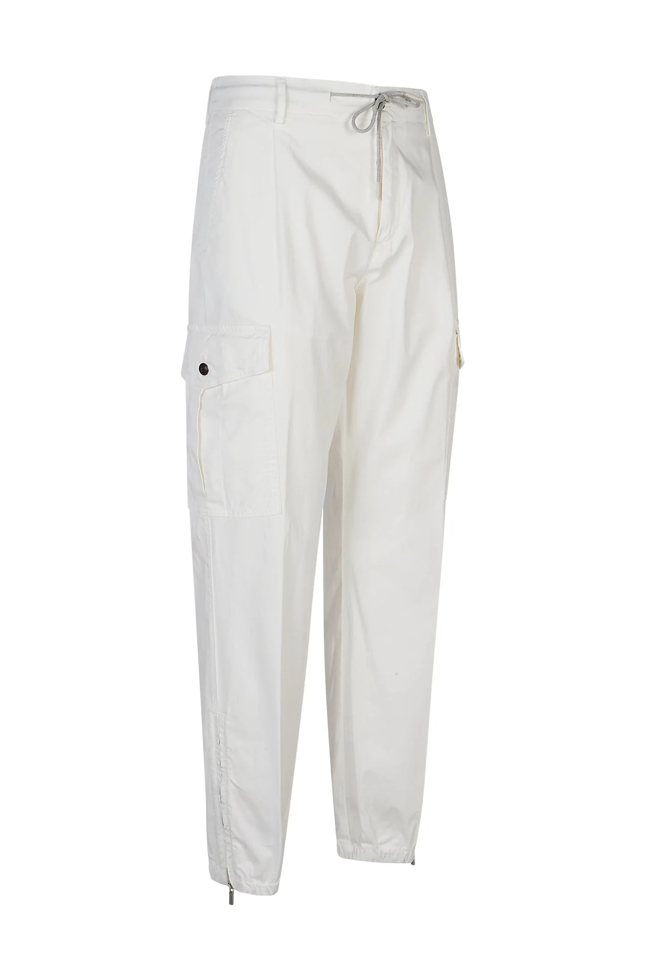 Men's Stretch Cotton Cargo Trousers with Drawstring | Eleventy