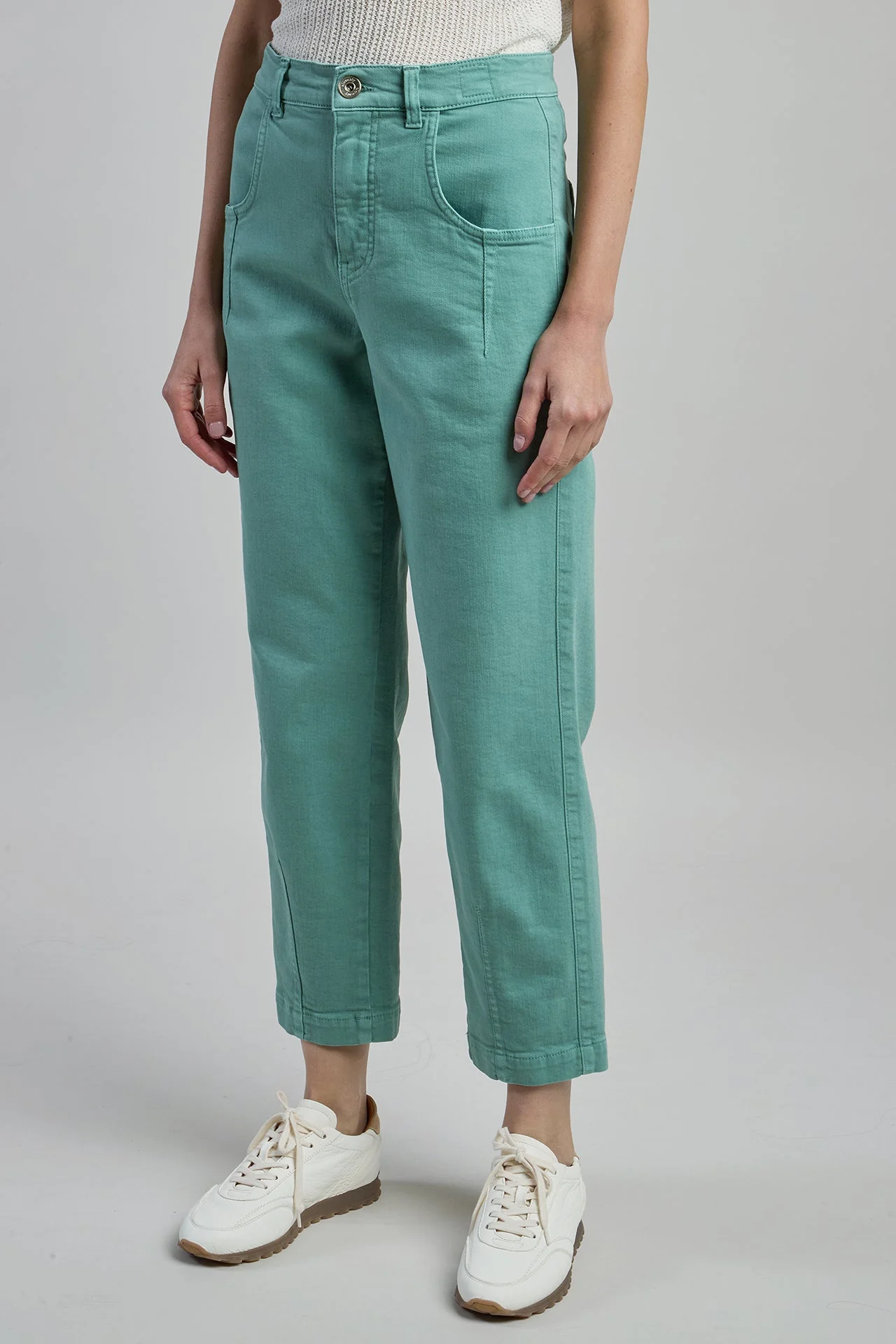 Women's Stretch Cotton Bull Denim Trousers | Eleventy - Image 12