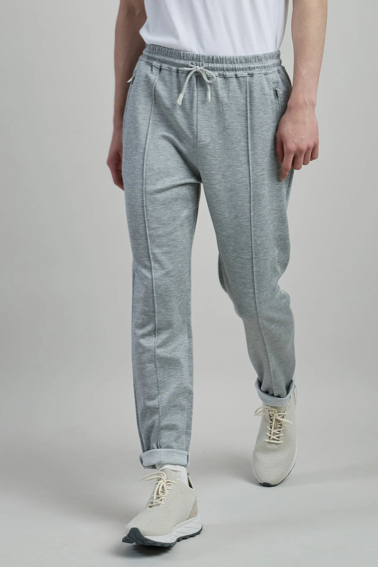 Men's Silk and Cotton Jogger Trousers with Drawstring | Eleventy - Image 2