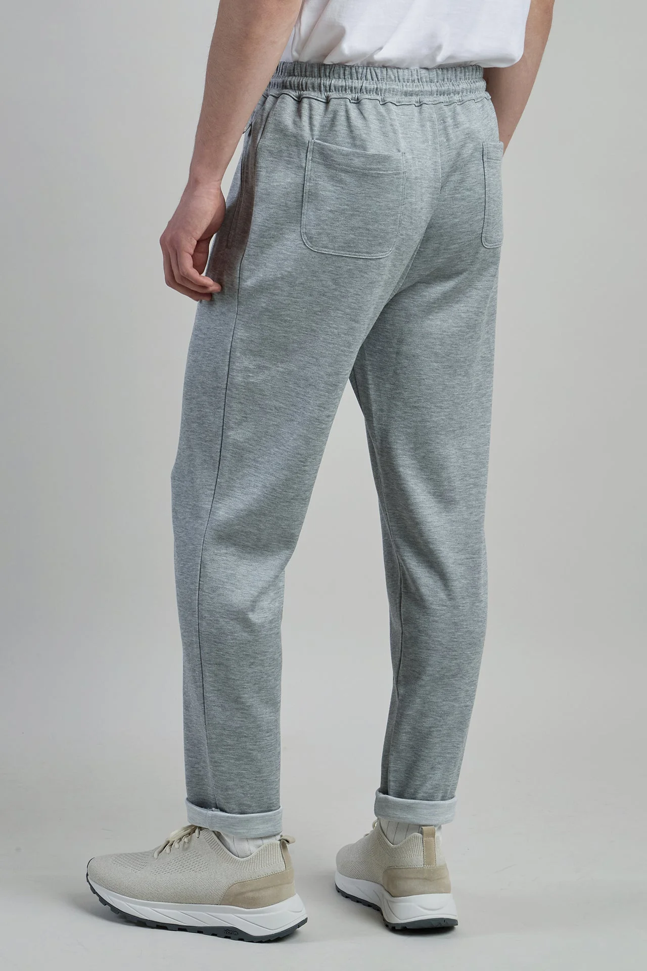 Men's Silk and Cotton Jogger Trousers with Drawstring | Eleventy - Image 3