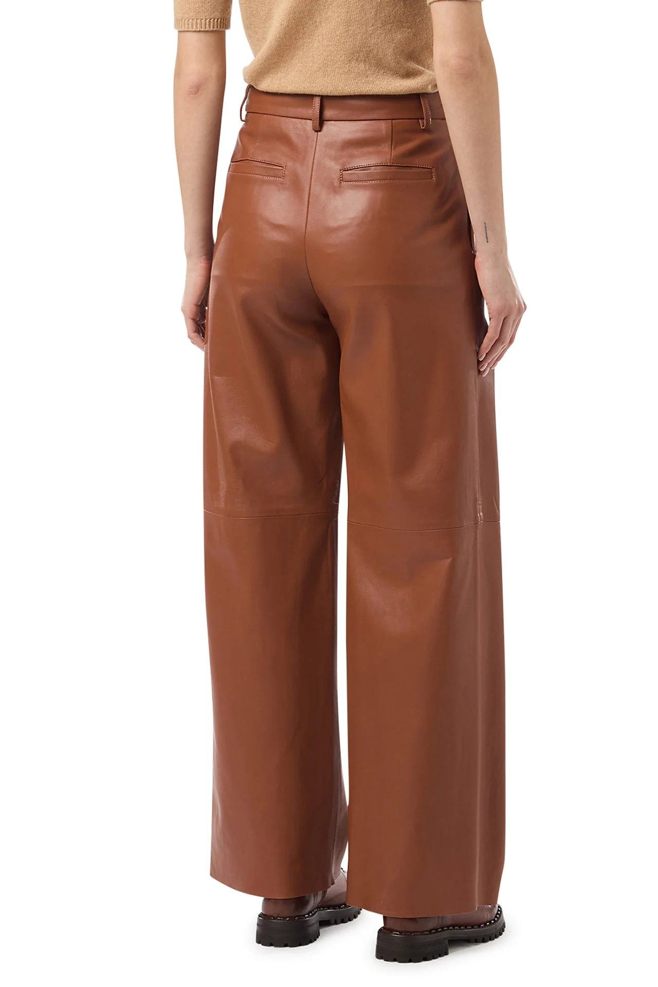 LEATHER TROUSERS WITH PENCES - Image 4