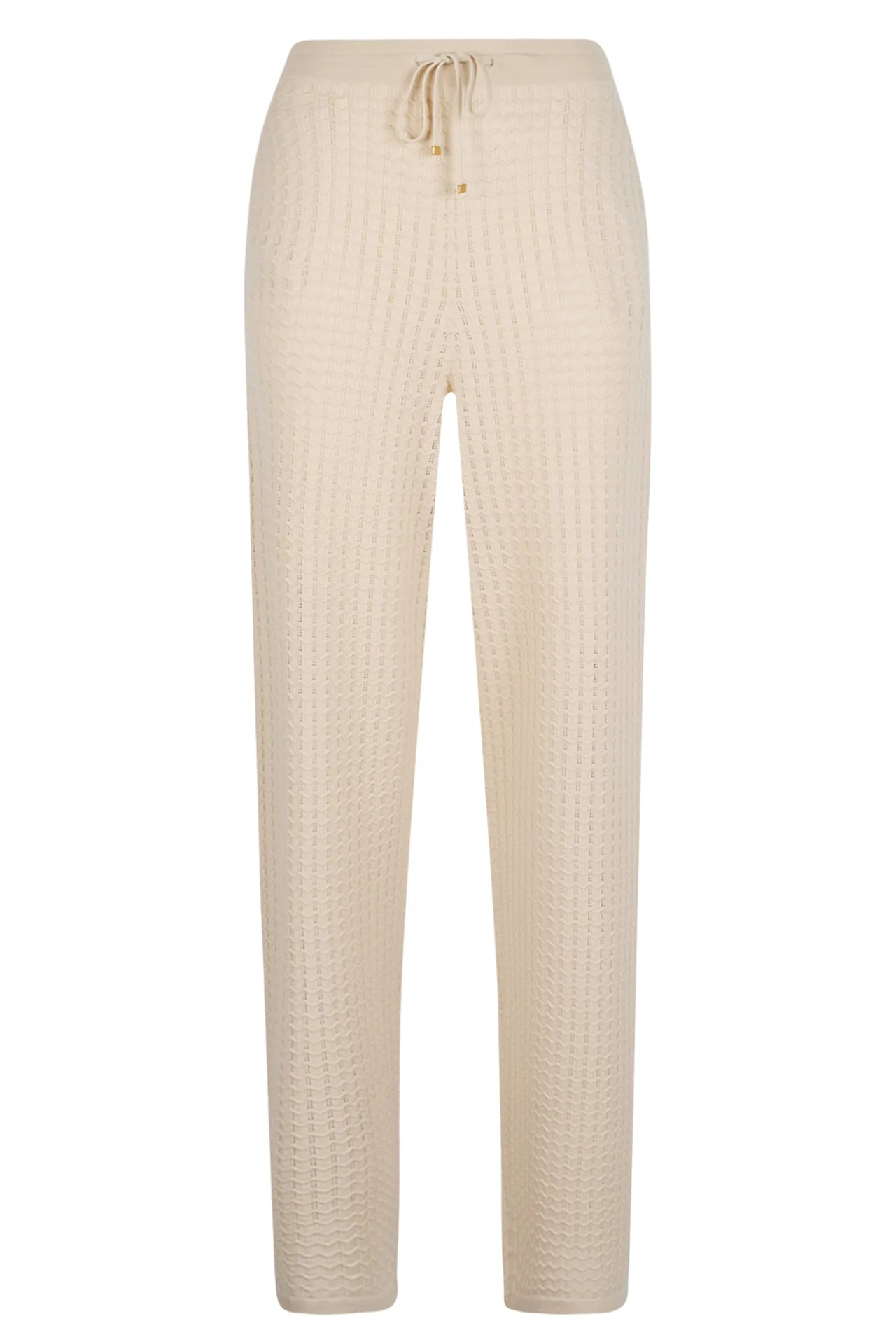 Women's 14 Micron Merino Wool Knit Trousers in Cream | Eleventy