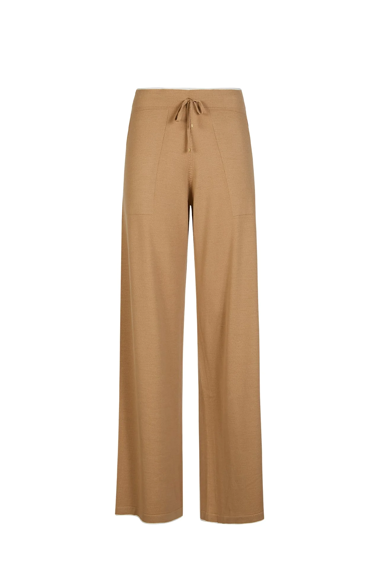 Women's 14 Micron Wool Knit Trousers with Contrast | Eleventy