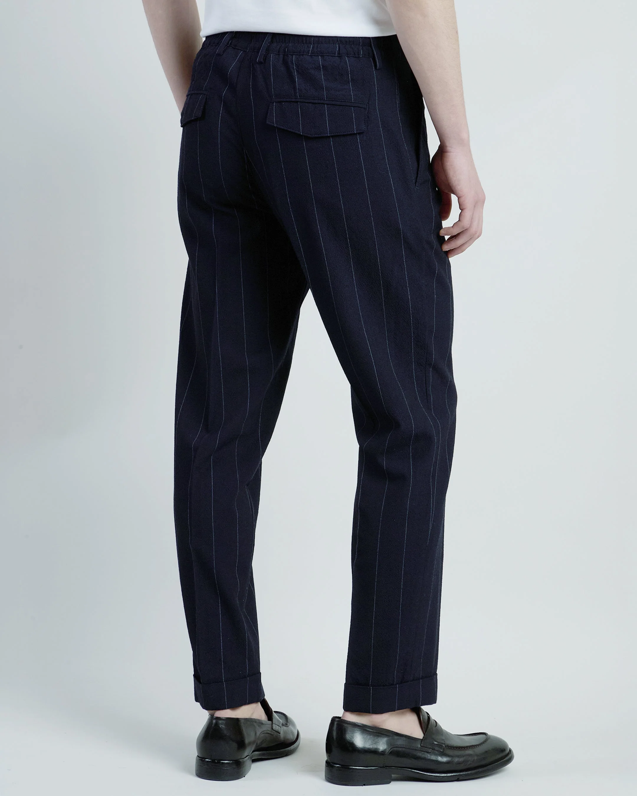 Men's Stretch Wool Jogger Trousers with Pleats | Eleventy - Image 3
