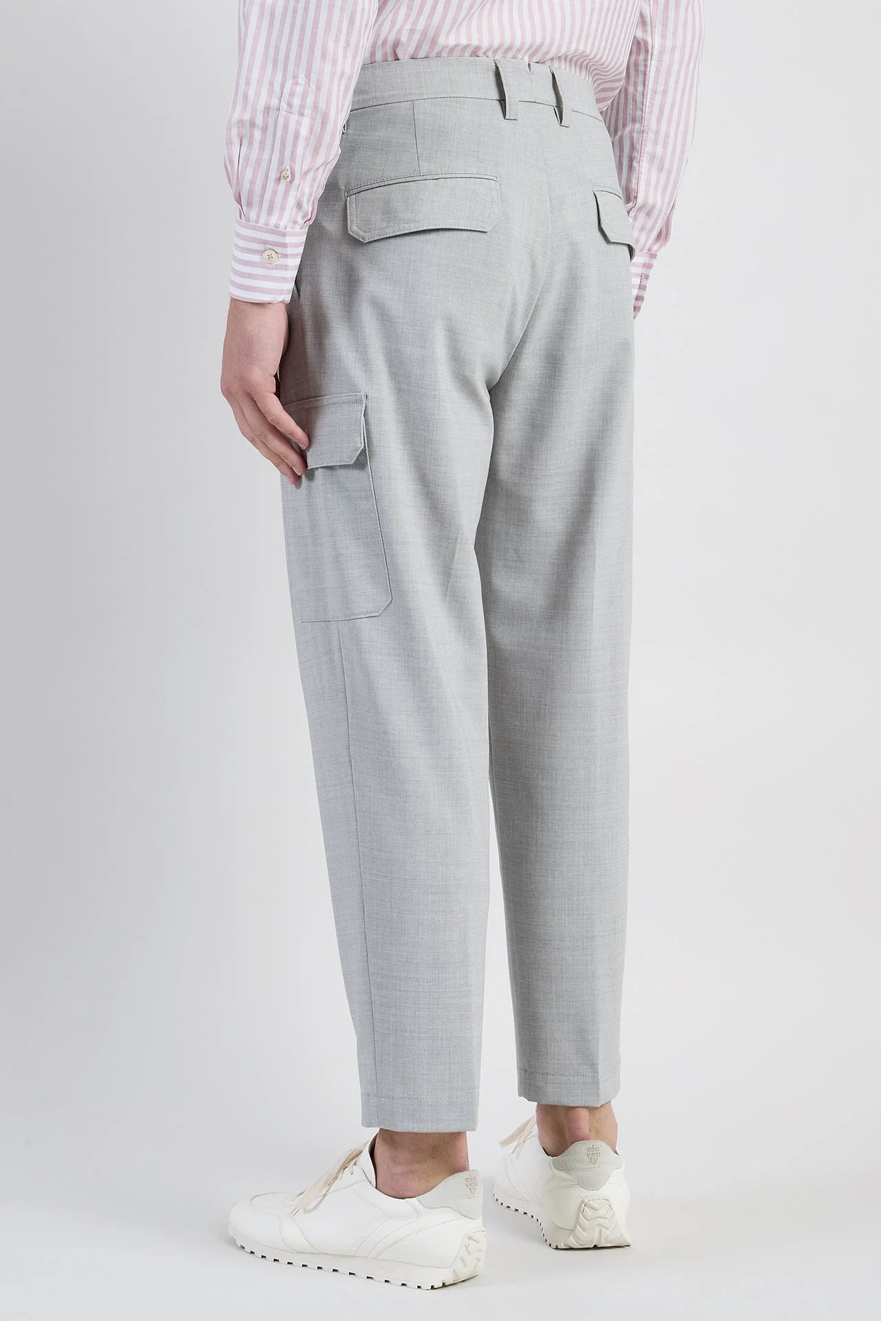 Men's Relaxed Fit Virgin Wool Cargo Trousers | Eleventy - Image 3