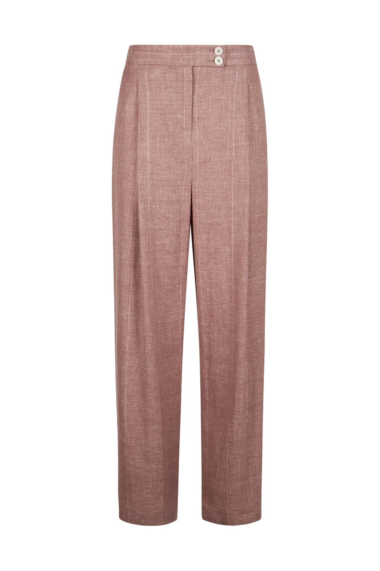 Women's Pinstripe Linen Wool and Silk Wide-Leg Trousers | Eleventy