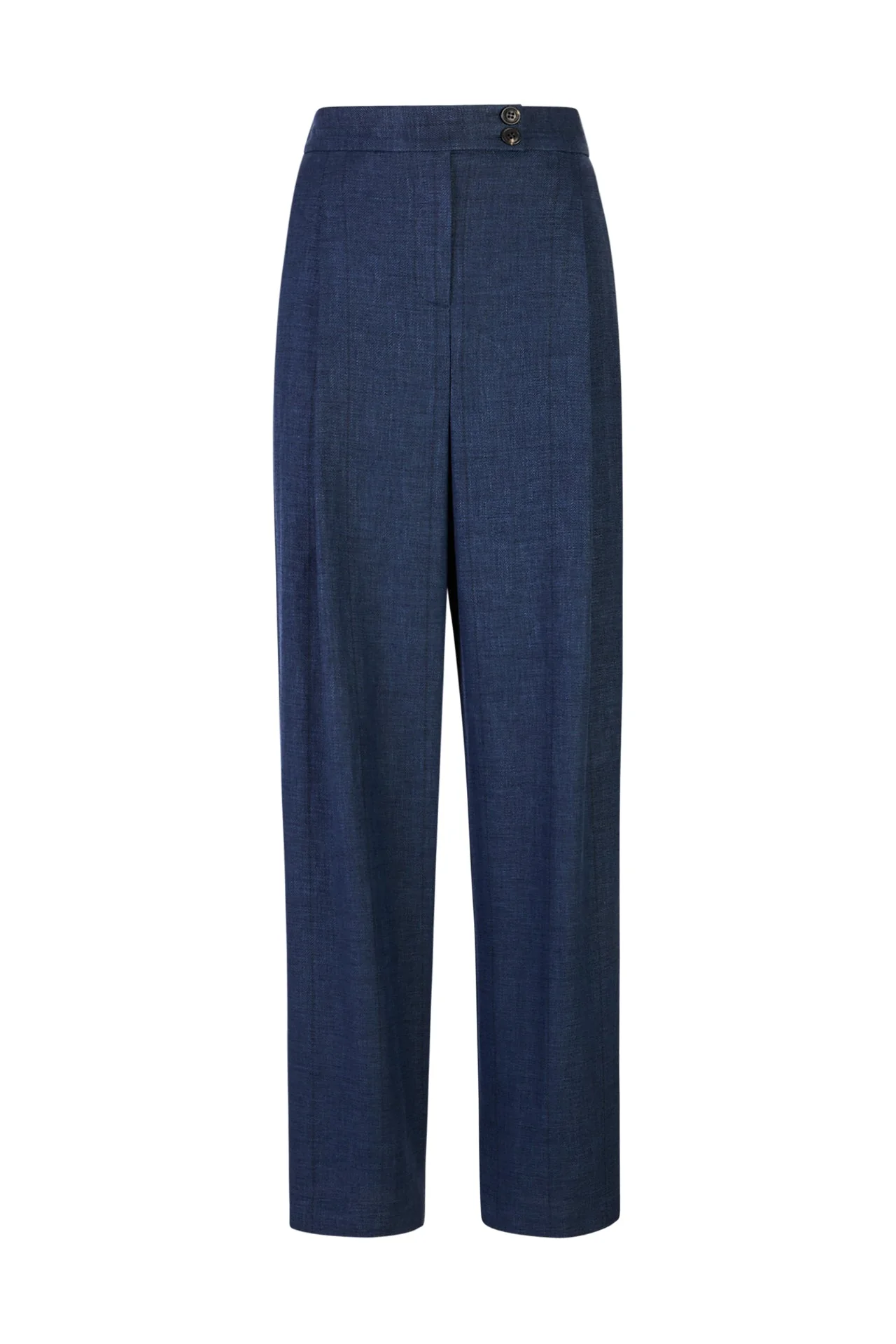Women's Pinstripe Linen Wool and Silk Wide-Leg Trousers | Eleventy - Image 5