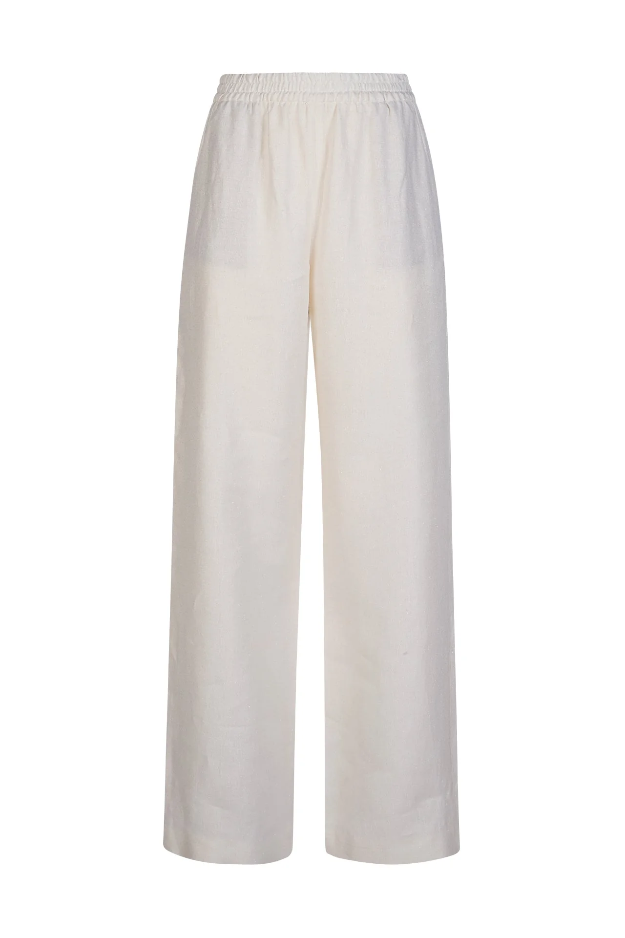 Women's Lurex Linen and Viscose Wide-Leg Trousers | Eleventy