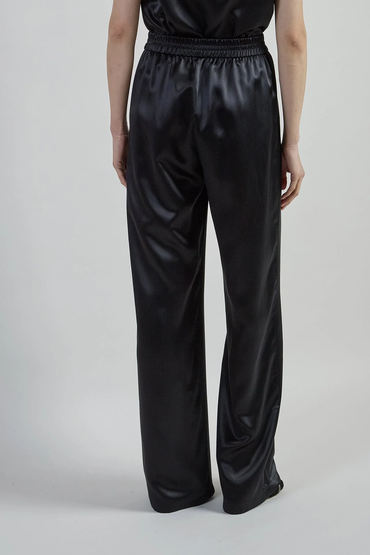 Women's Wide-Leg Comasca Silk Satin Trousers | Eleventy - Image 7