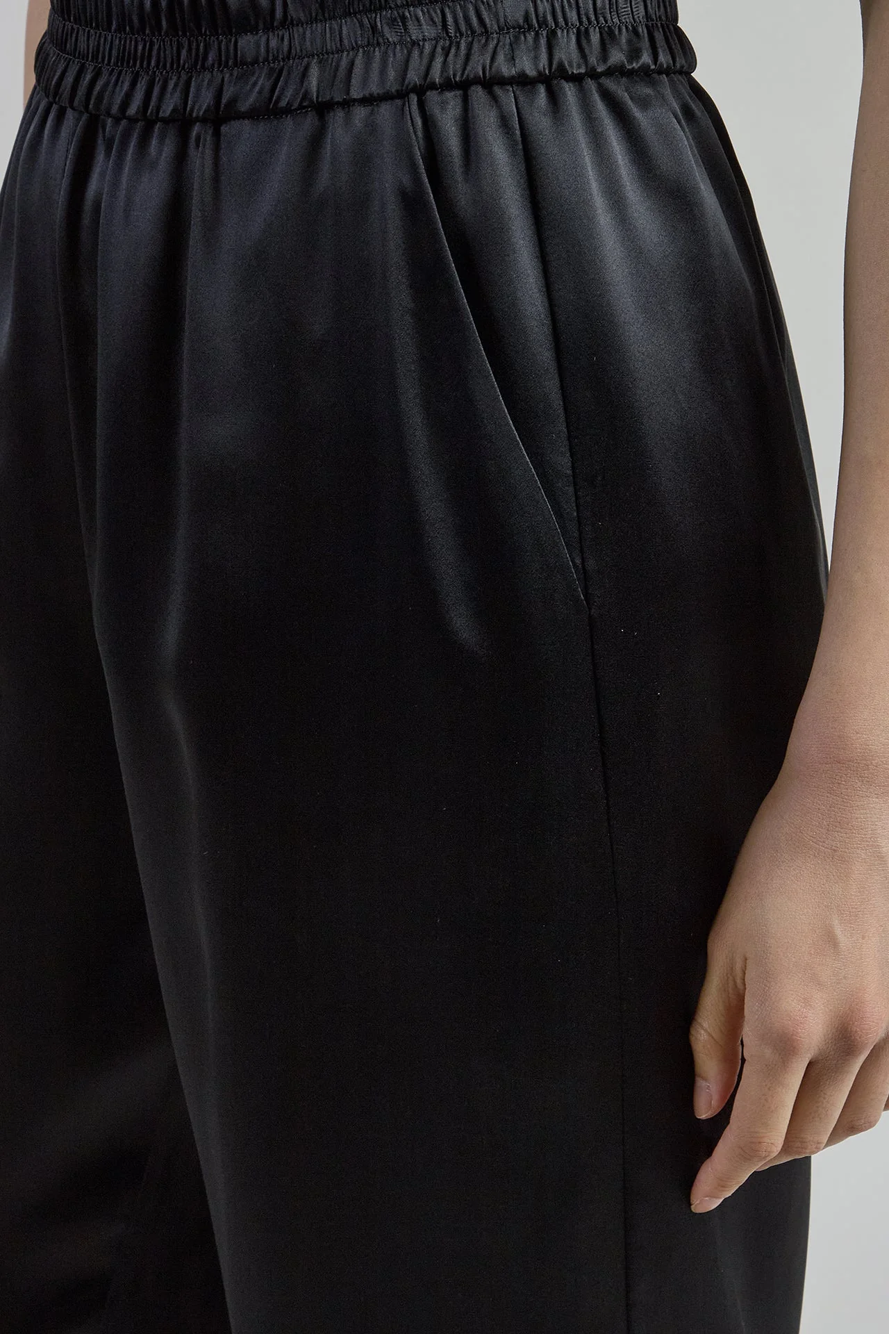 Women's Wide-Leg Comasca Silk Satin Trousers | Eleventy - Image 8