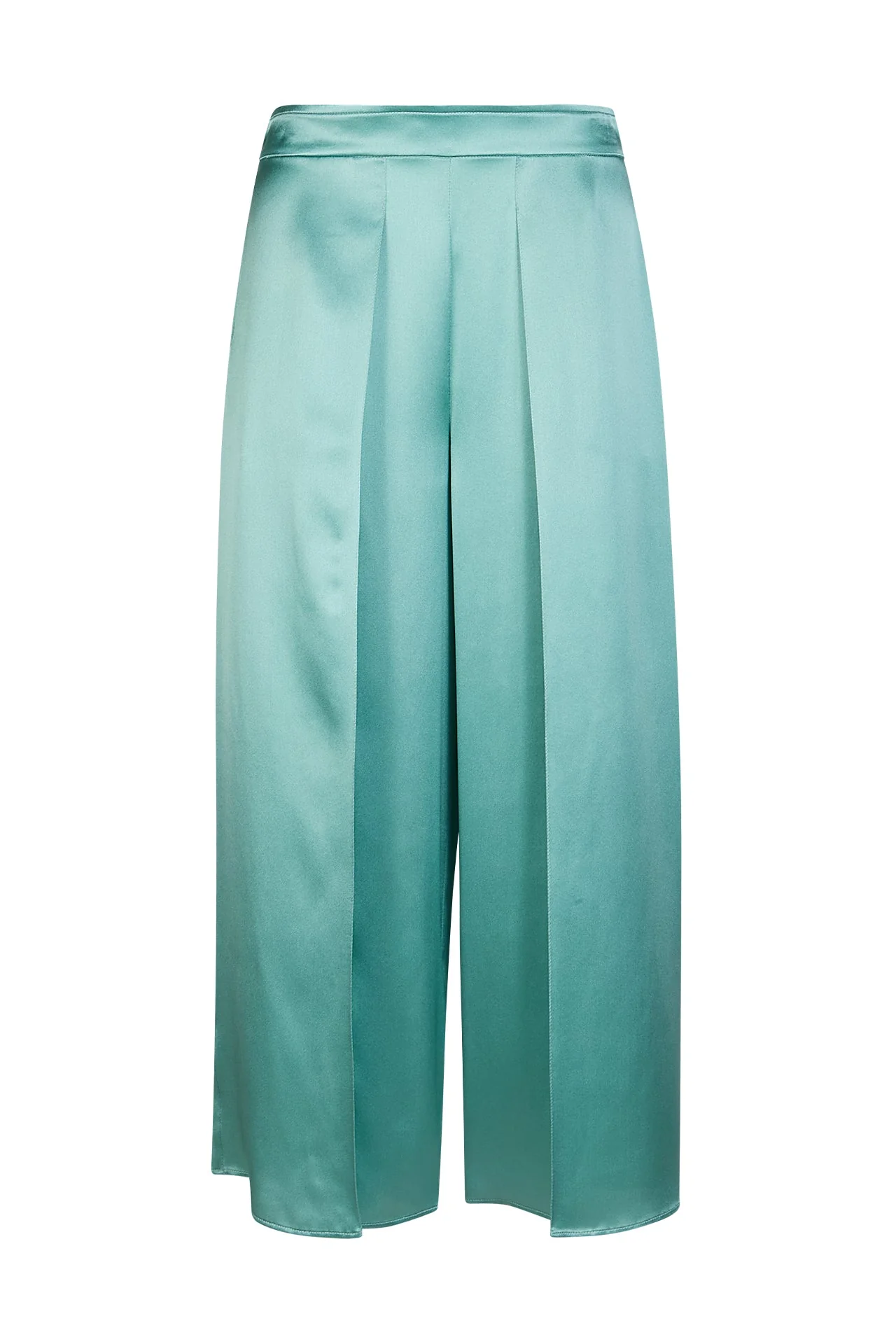 Women's Elegant Double Silk Satin Trousers with Pleats | Eleventy - Image 5