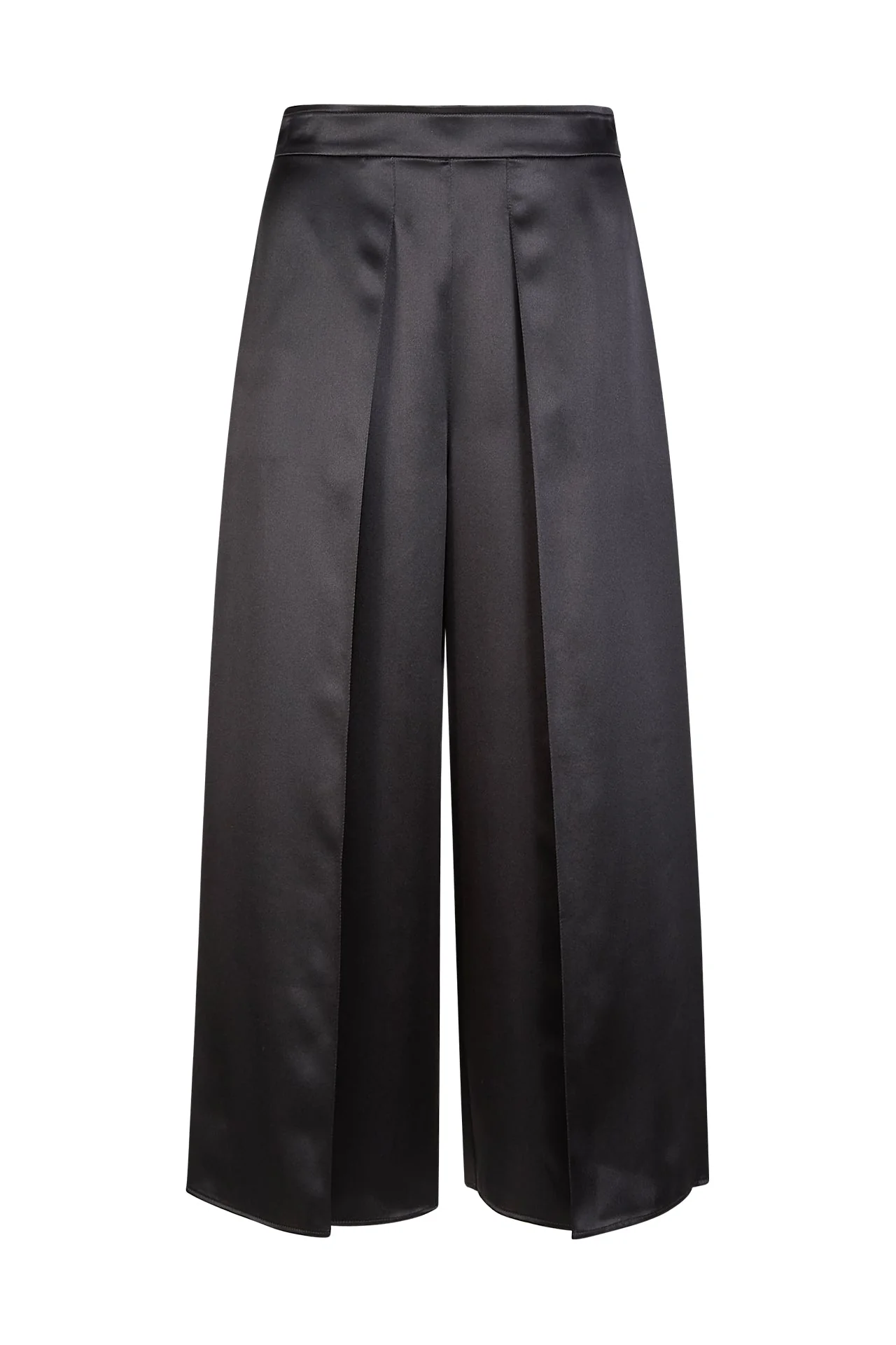 Women's Elegant Double Silk Satin Trousers with Pleats | Eleventy - Image 6
