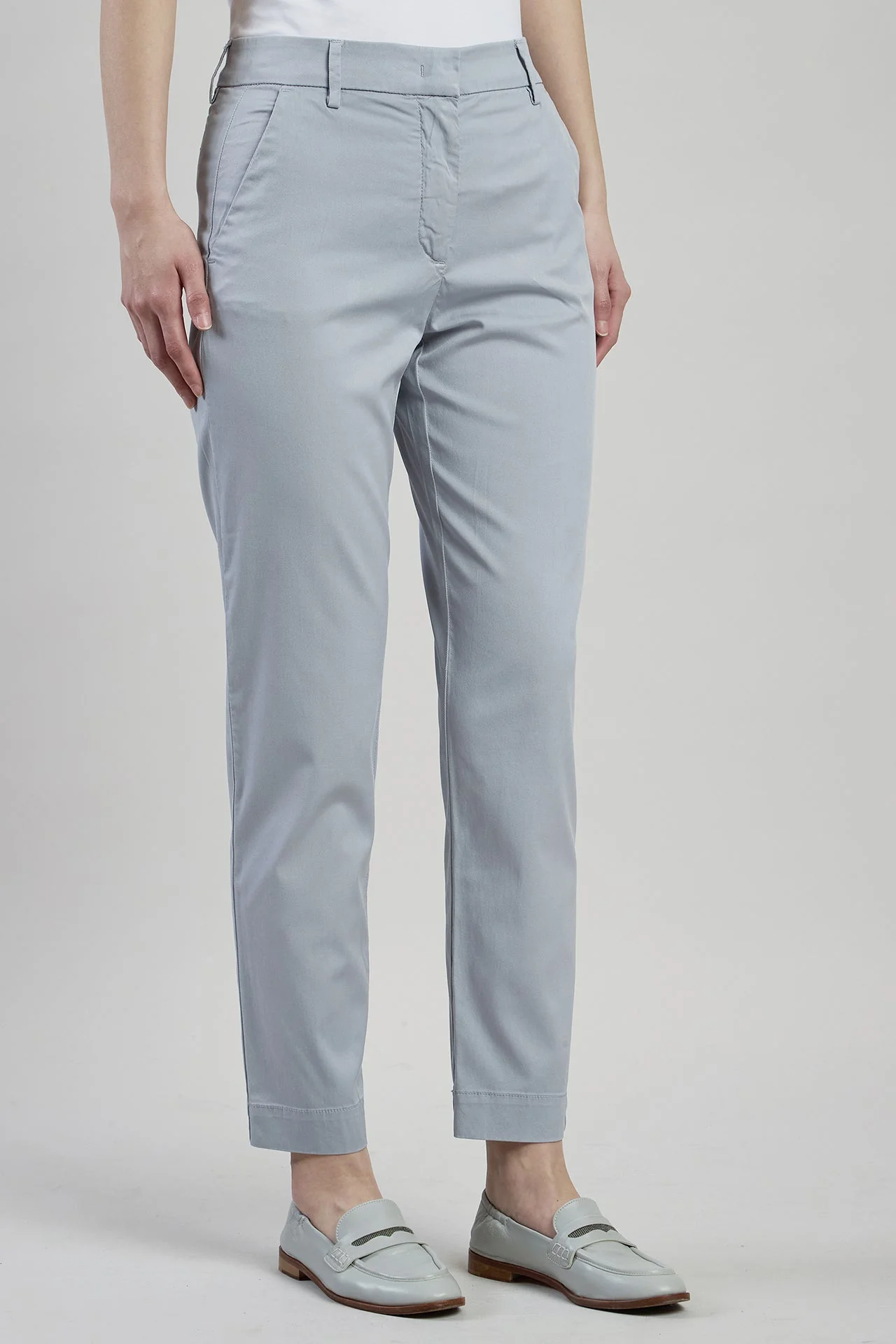 Women's Slim Fit Cotton and Lyocell New York Trousers | Eleventy - Image 2