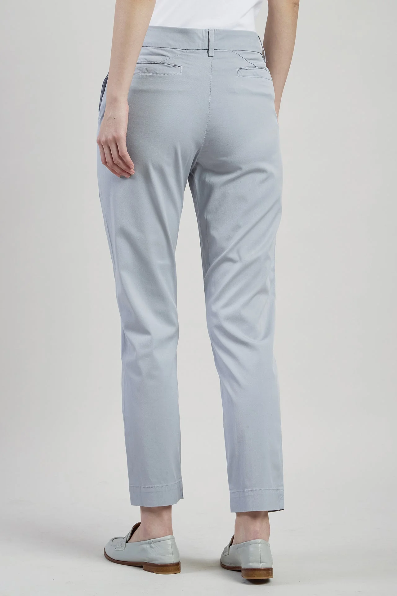 Women's Slim Fit Cotton and Lyocell New York Trousers | Eleventy - Image 3