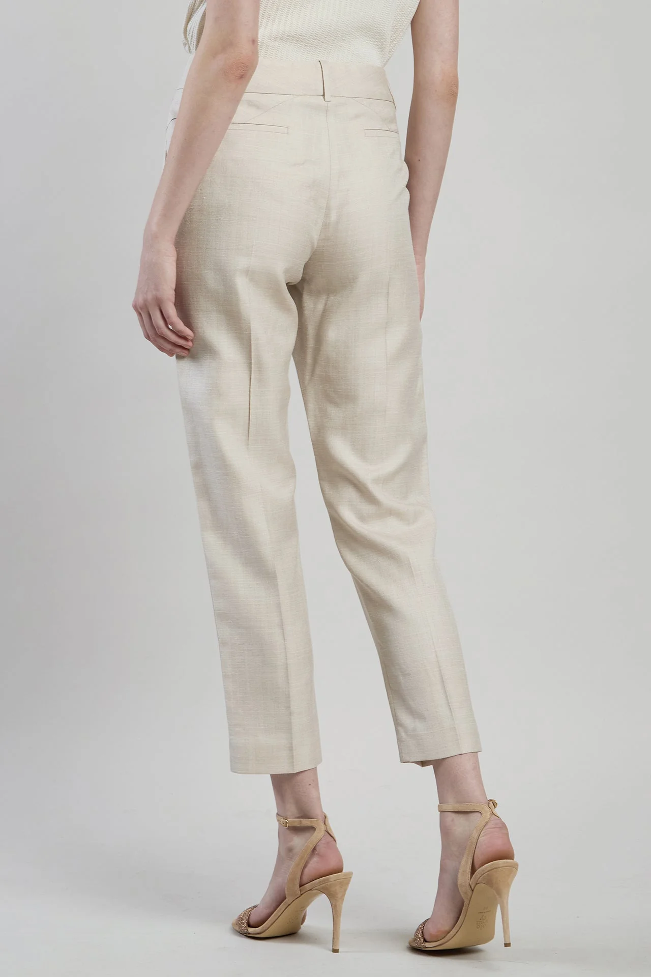 Women's Slim Wool Silk Linen Micro Herringbone | Eleventy - Image 3