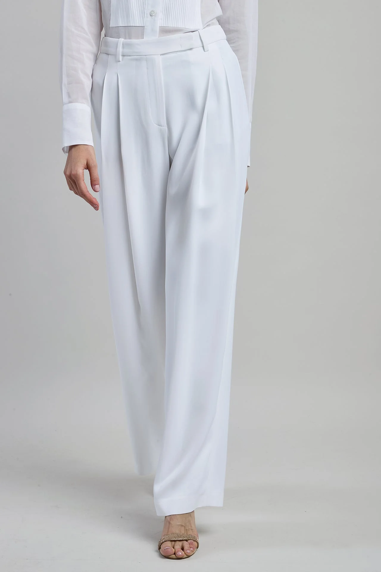 Women's Double Pleated Viscose Trousers | Eleventy - Image 6