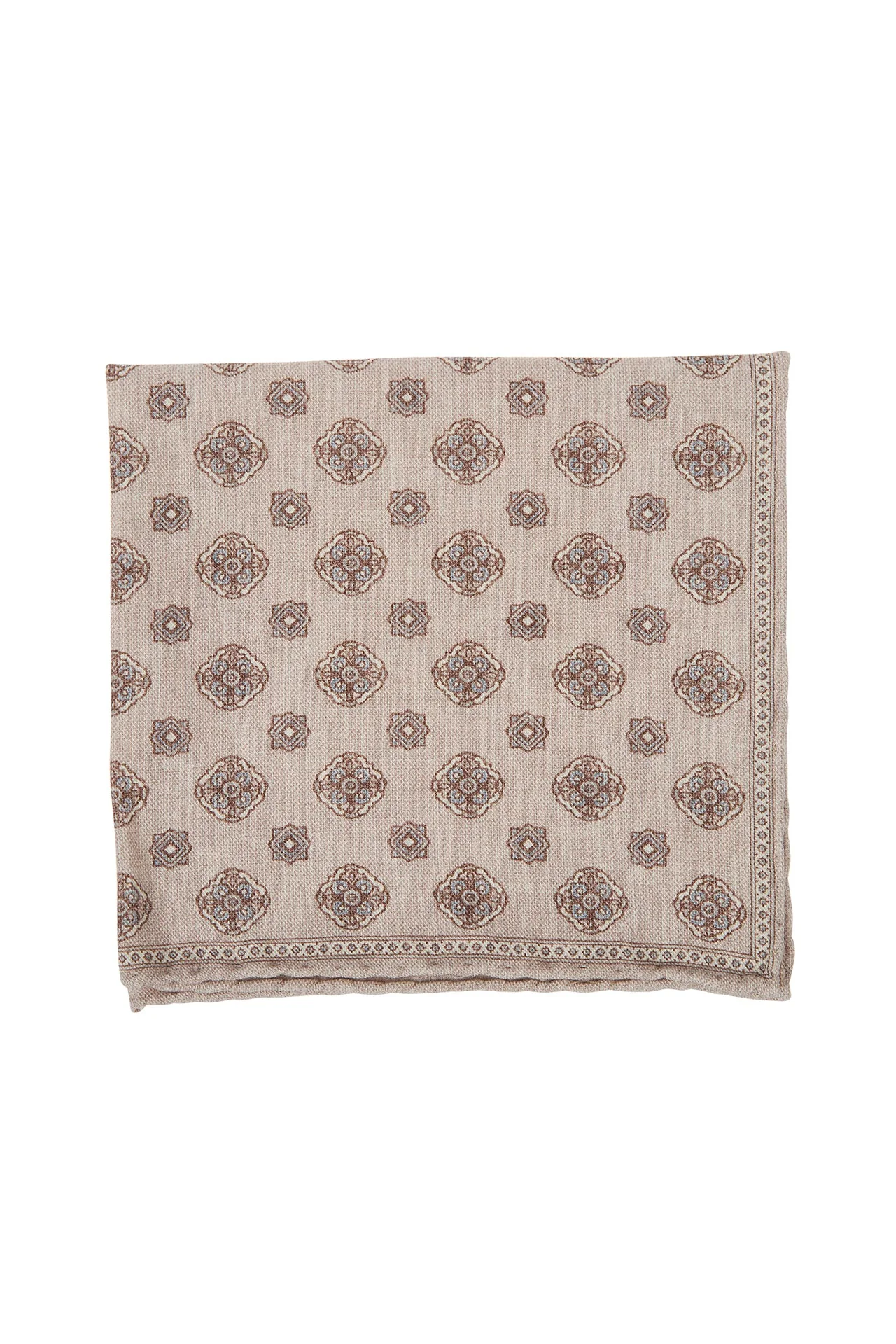 Wool and Cotton Pocket Square with Geometric Pattern | Eleventy