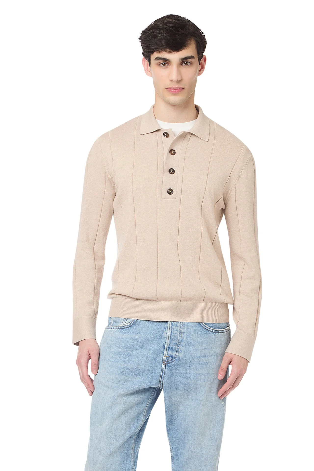 COTTON CASHMERE KNITTED POLO - Image 2
