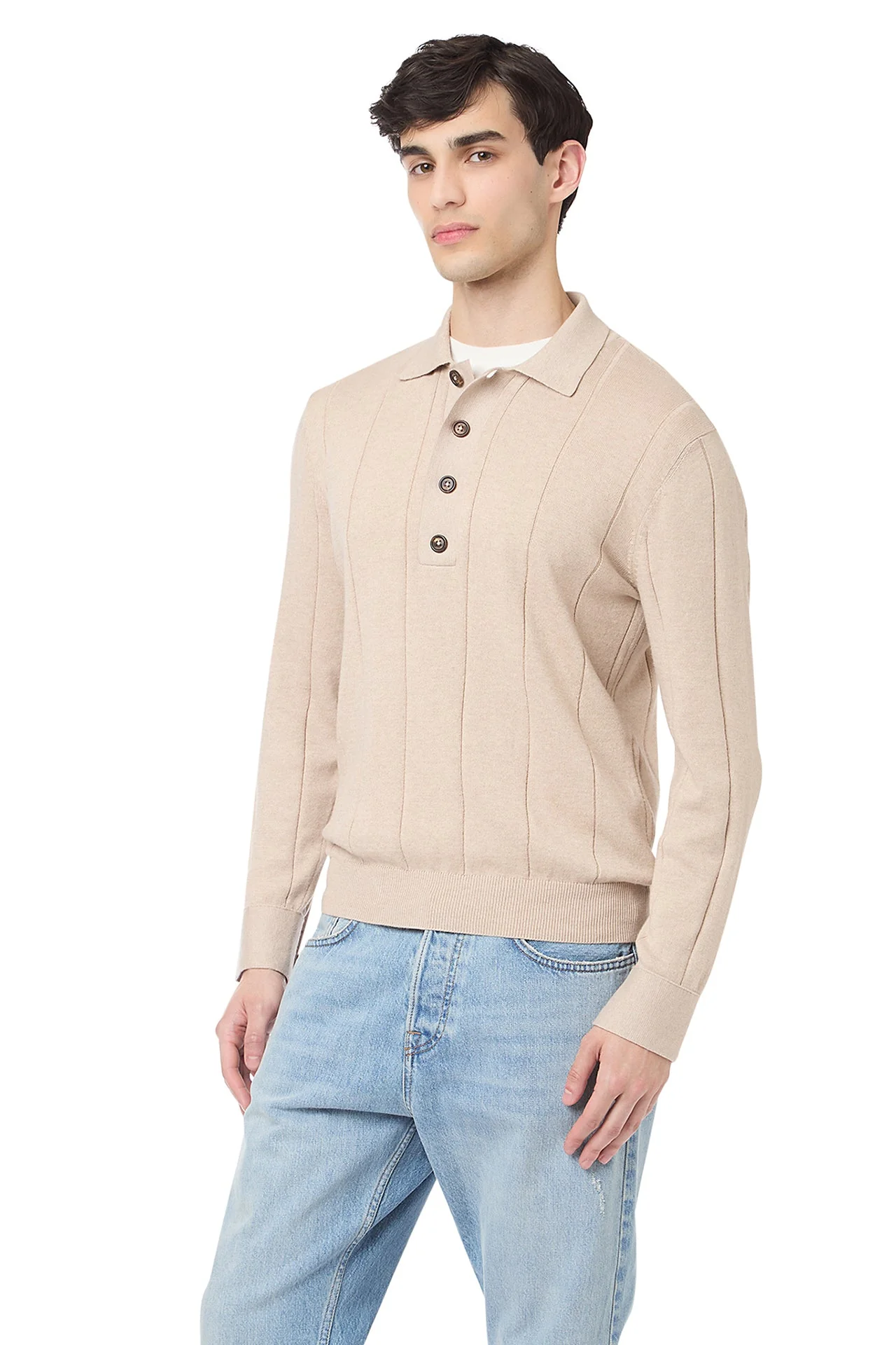 COTTON CASHMERE KNITTED POLO - Image 3