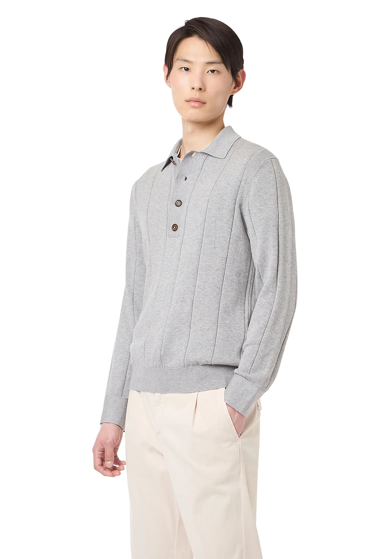 COTTON CASHMERE KNITTED POLO - Image 7