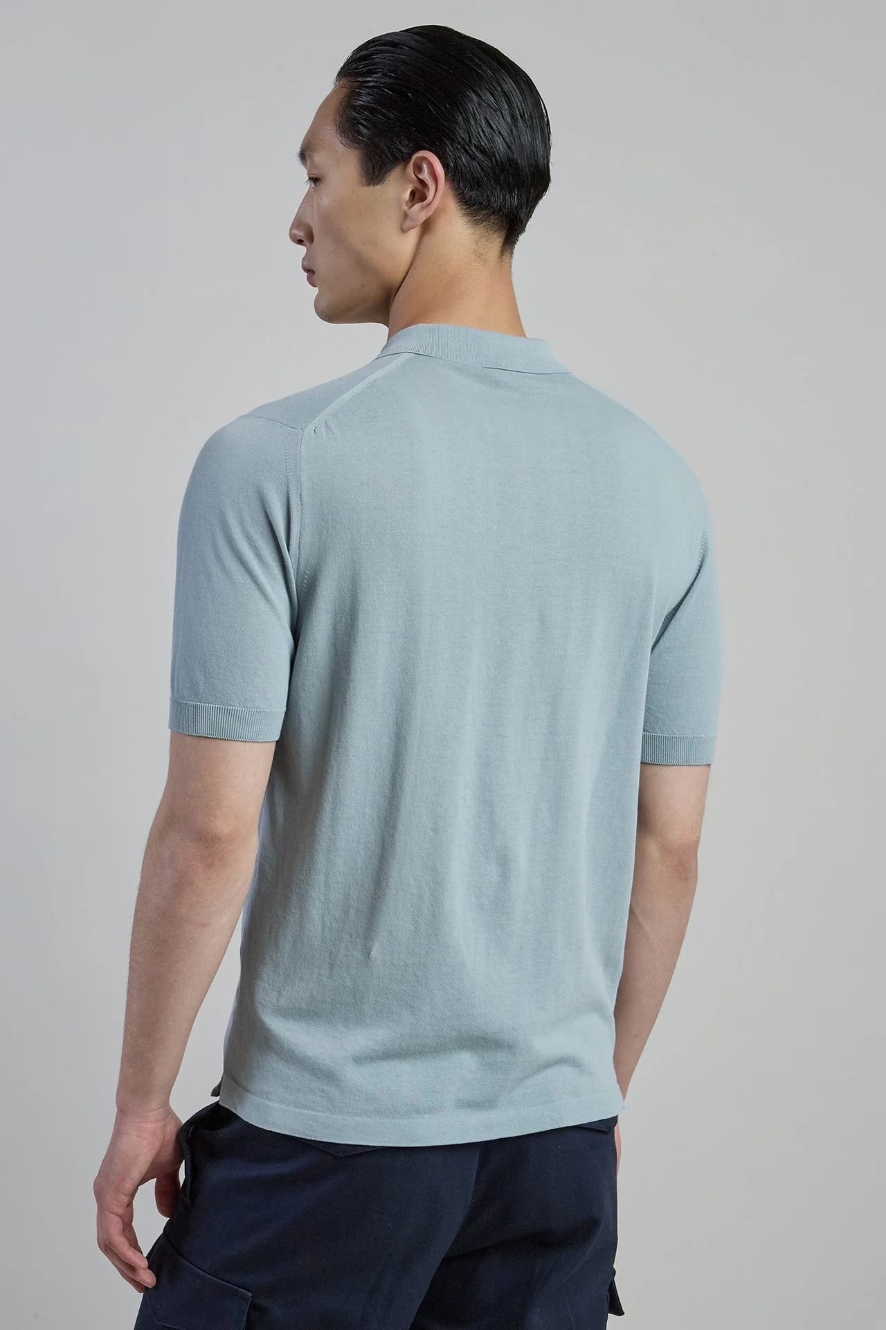 Men's Crepe Cotton Knitted Polo Shirt | Eleventy - Image 3